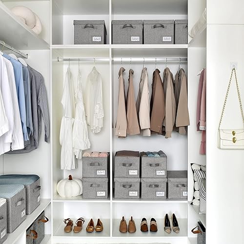 Miniatura 7 de GRANNY SAYS Contenedores de tela con tapas, cestas de almacenamiento para organización de armario, contenedores de almacenamiento decorativos con