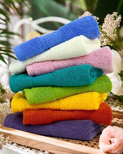 Miniatura 2 de Cleanbear Paños de lavado para tu cuerpo, paquete de 24 paños de algodón suave, juego de paños de ducha grandes (8 colores de 13 x 13 pulgadas),