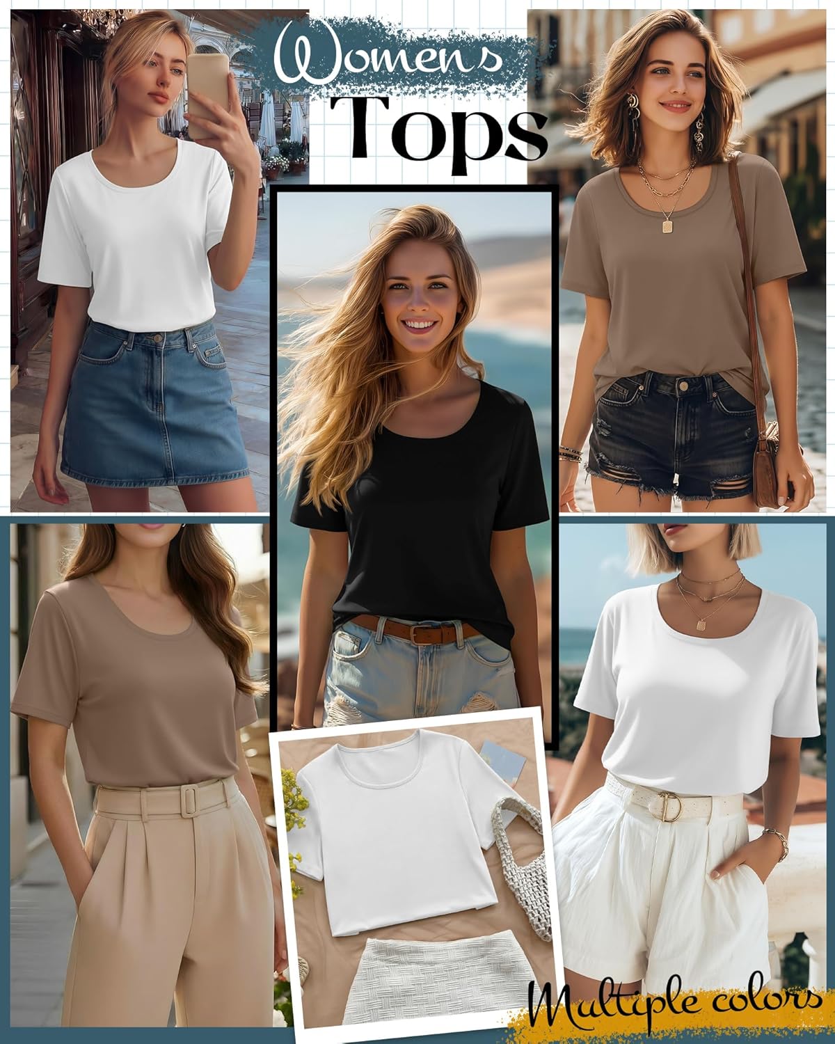 Neer 3 Pack Women's Scoop Neck Short Sleeve Tops Loose Fit Basic Casual T Shirts Lounge Layer Tees Summer - Image 5