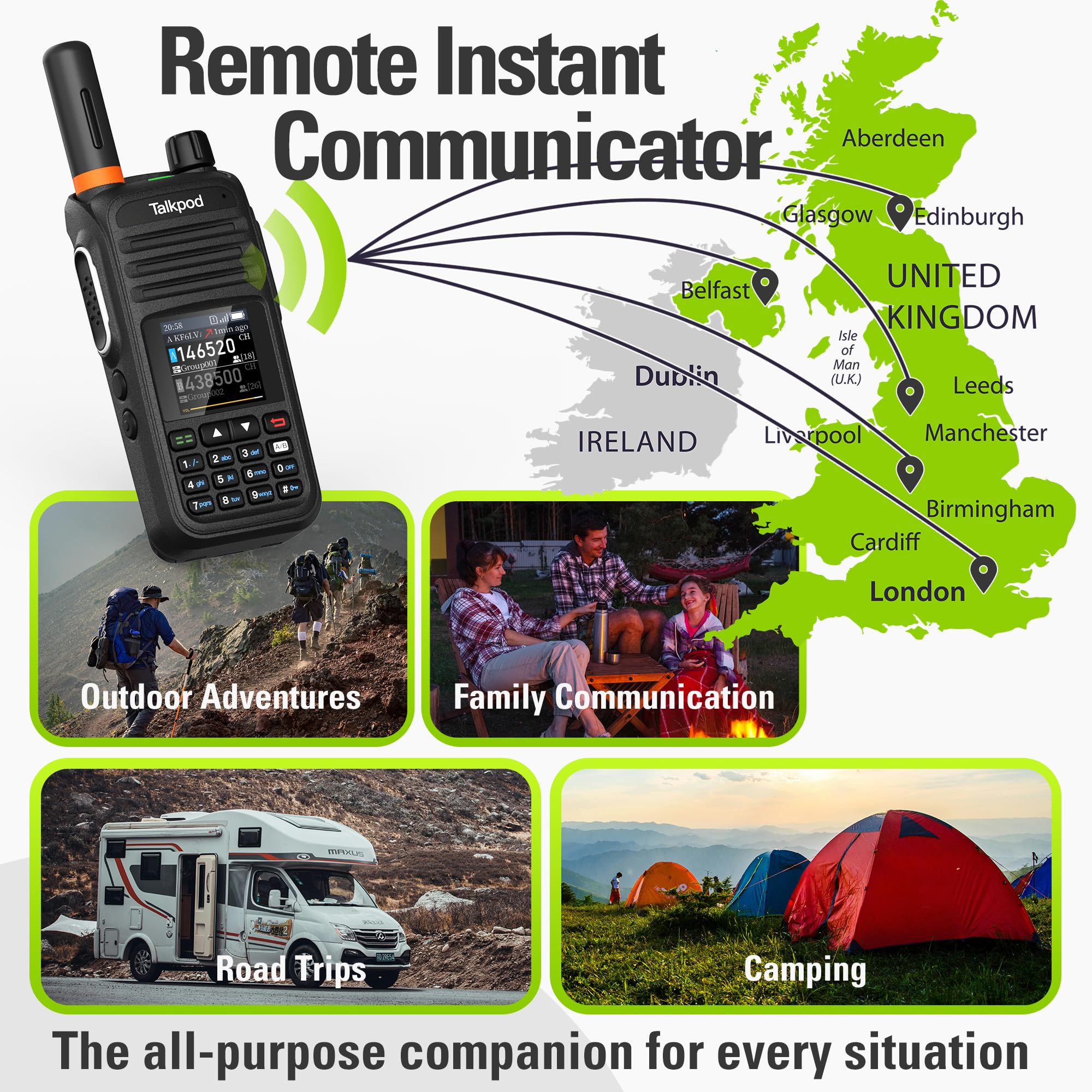 Talkpod N39plus 4G LTE PoC Walkie Talkies with SIM Cards, Nationwide Push-to-Talk Radio with 1-Year Data Service, USB-C Charging, for Camping, Hiking, Family Travel, Outdoor Adventures — view 5