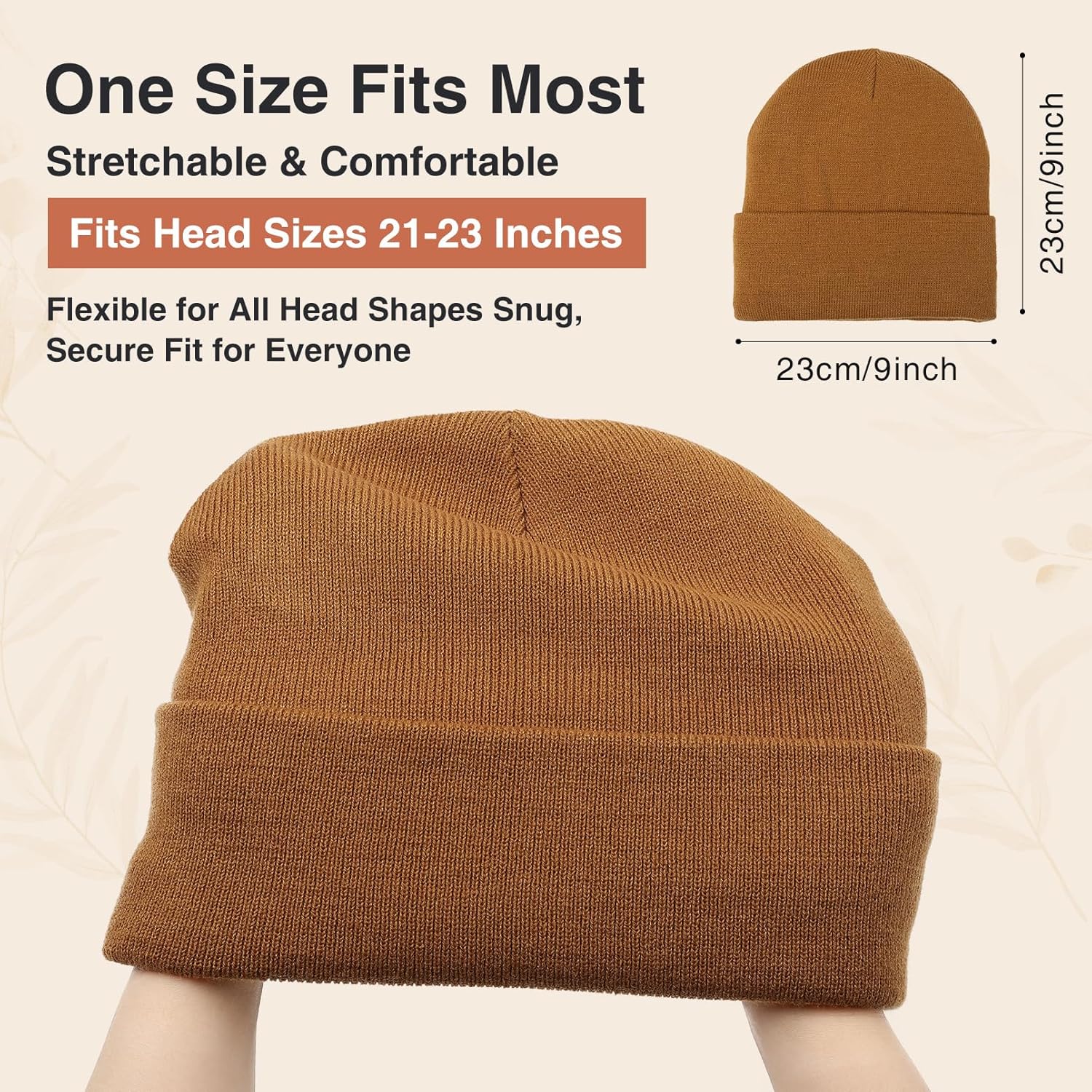 Satin Lined Beanie Hats for Women Men Knit Acrylic Beanie Winter Hat Silk Lining Soft Slouchy Warm Cuffed Beanie Hat - Image 3