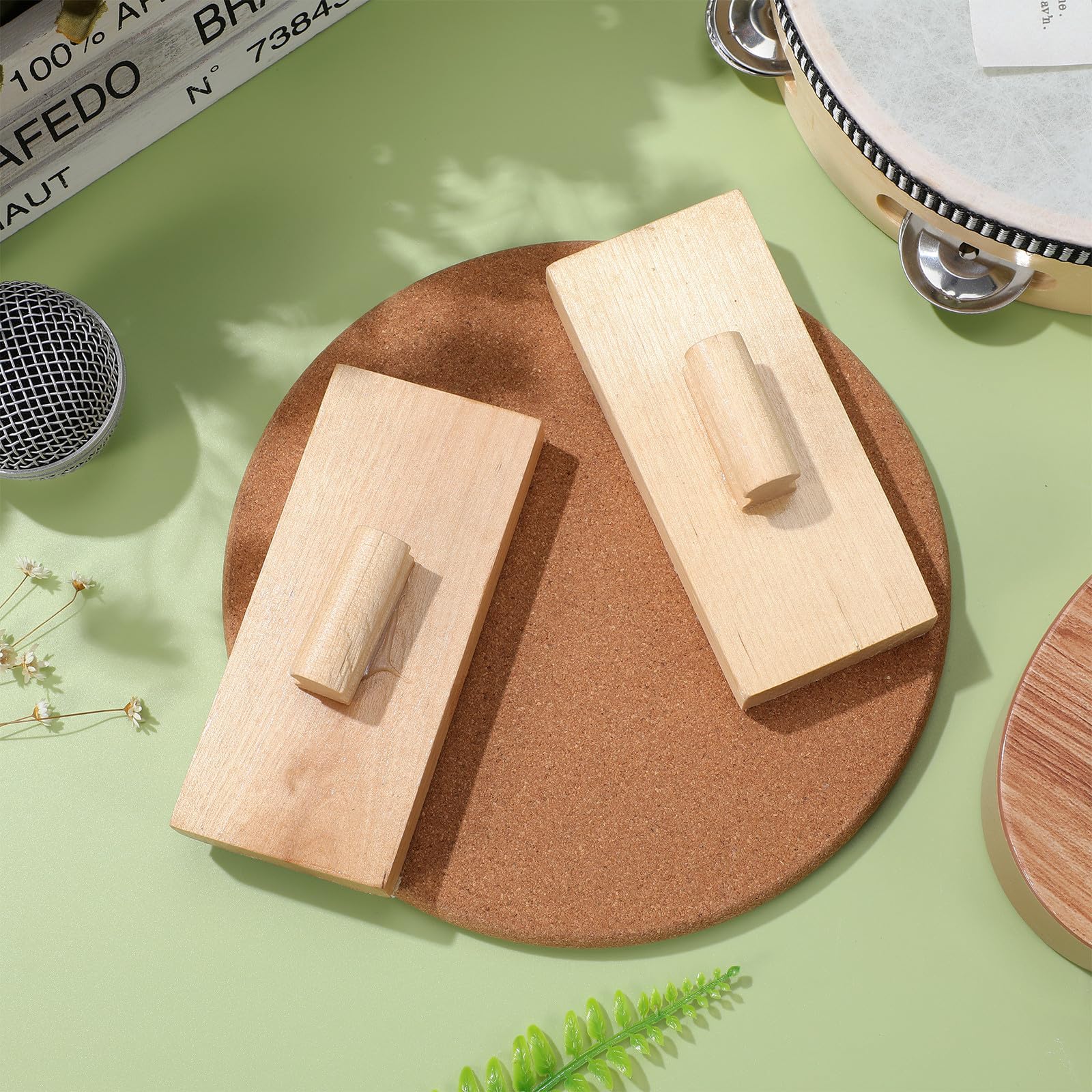 Toyvian 5 Paia di Blocchi di Sabbia, Strumento Musicale - Strumento a Percussione in Blocchi di Legno per Bambini, Ritmo Musicale, Percussioni