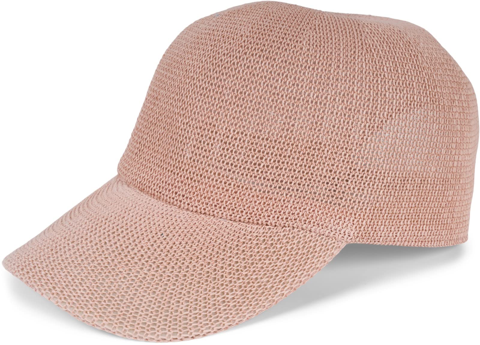 Stylebreaker Women's Rose Unisex Paper Straw Baseball Cap Unicoloured, Airy Summer Basecap, Metal Buckle Adjustable 04023090, Colour: