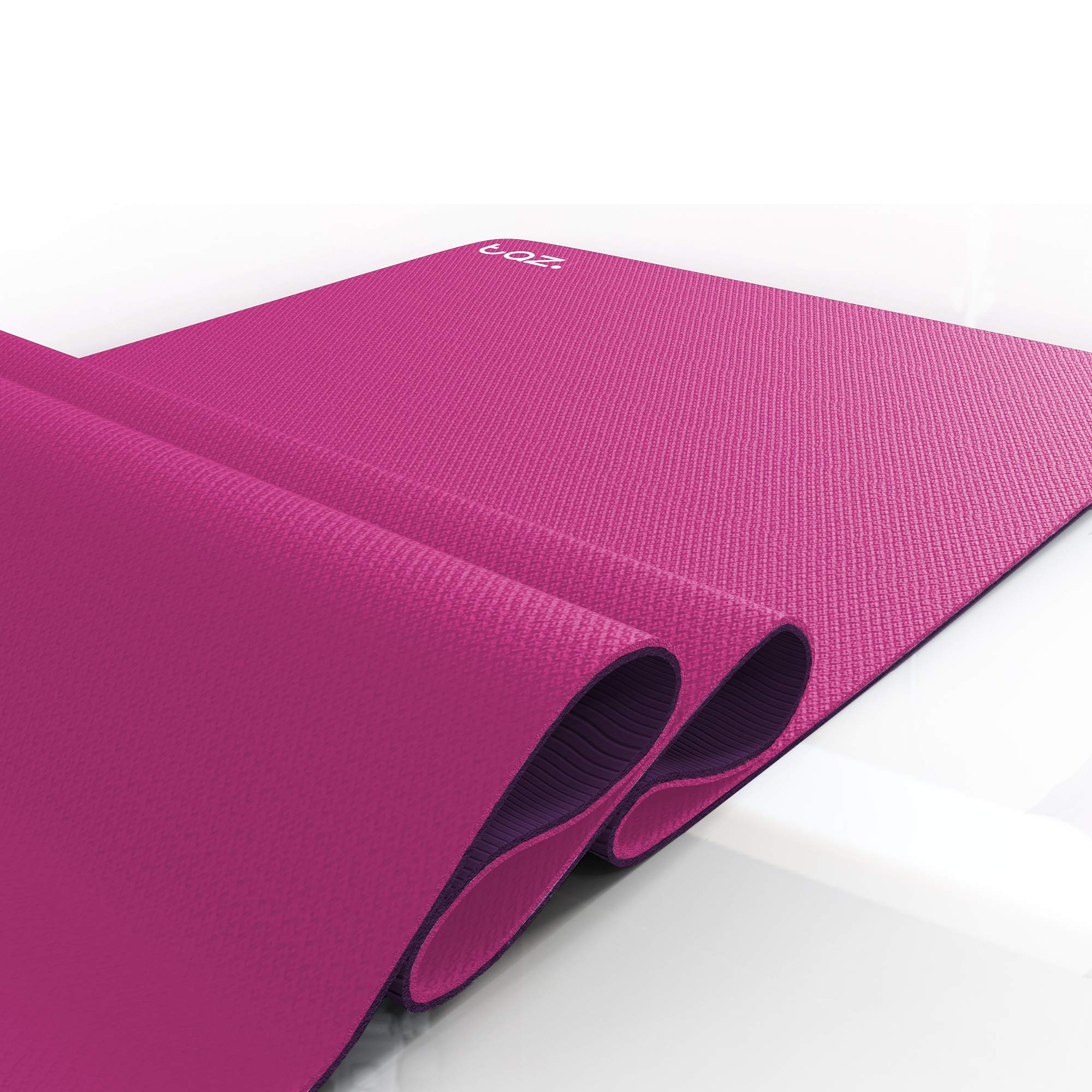 TAZ Yoga Mat Eco Friendly Non Slip, SGS Certified TPE Exercise Material - Textured Non Slip Surface and Optimal Cushioning with Carrying Exercise Strap, Warranty