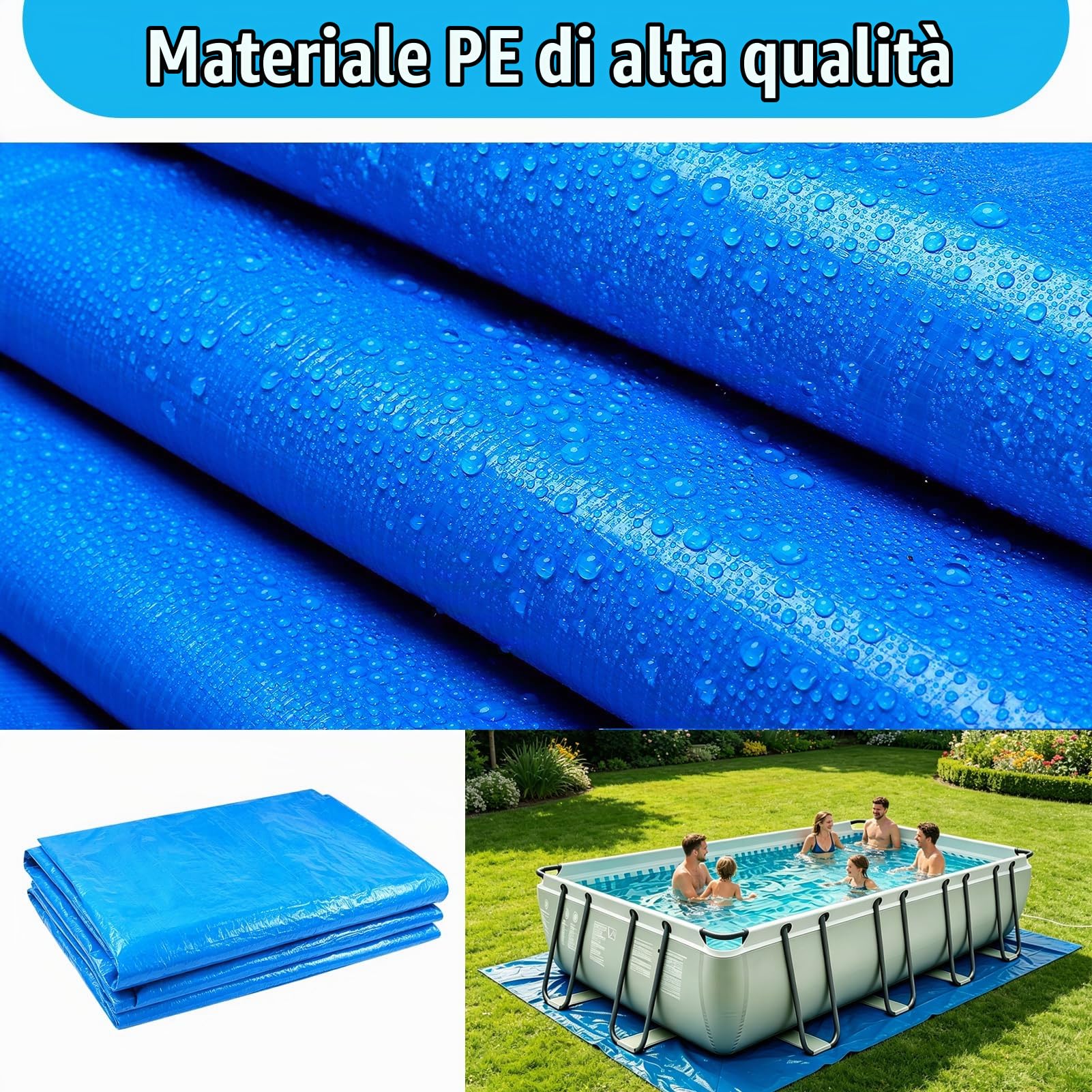 Tappetino rettangolare per piscina, 700 x 400 cm
