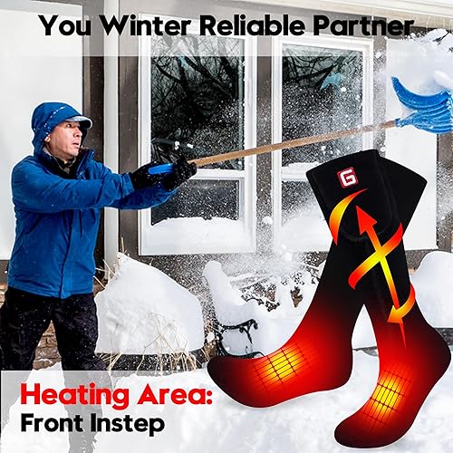 Miniatura 8 de Calcetines térmicos eléctricos Rechargebale Calcetines calefactores alimentados por batería para hombres y mujeres, kit de calcetines gruesos con