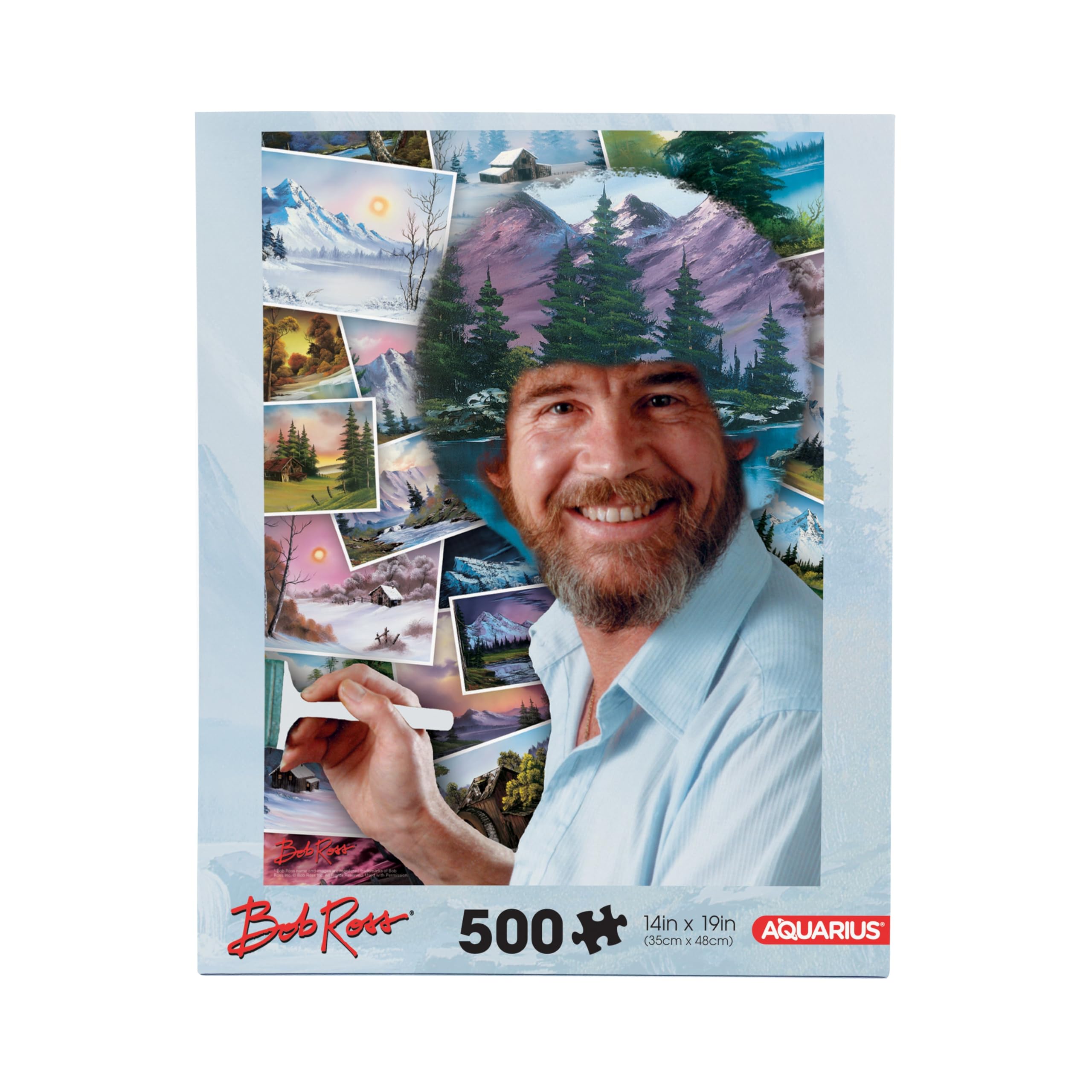 Bob Ross Hair 500pc Puzzle (500 Piece Jigsaw Puzzle) - Glare Free - Precision Fit - Officially Licensed Merchandise & Collectibles - 14x19 Inches
