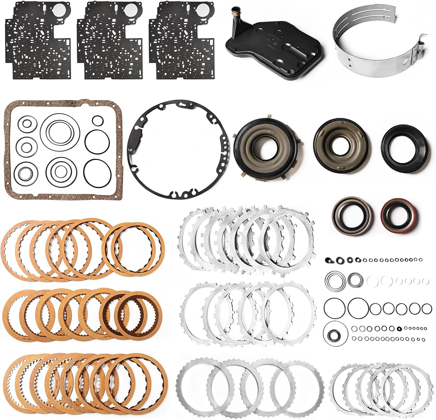 4L60E 4L65E Transmission Master Rebuild Kit w/Filter compatible with Cadillac Escalade, Chevy Avalanche Express Silverado Tahoe, GMC Savana Sierra Yukon OE 4L70E 4L75E