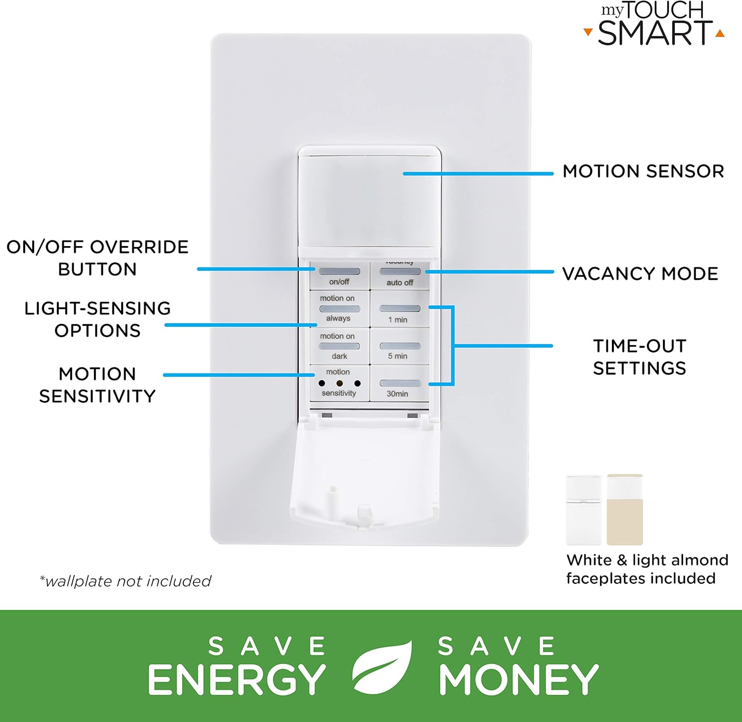 Control panel of myTouchSmart 41381 motion sensor switch