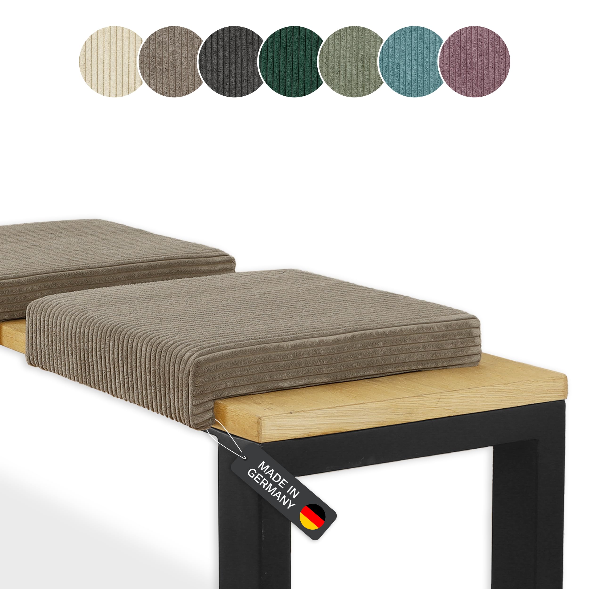 Coussin de banc en velours côtelé Lycce pour des repas chaleureux