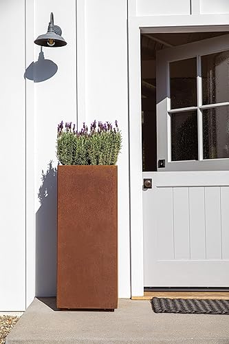 Miniatura 4 de Veradek Corten Steel Series - Maceta con pedestal  Maceta alta de acero Corten para porche o patio al aire libre  Acero oxidado natural para todo