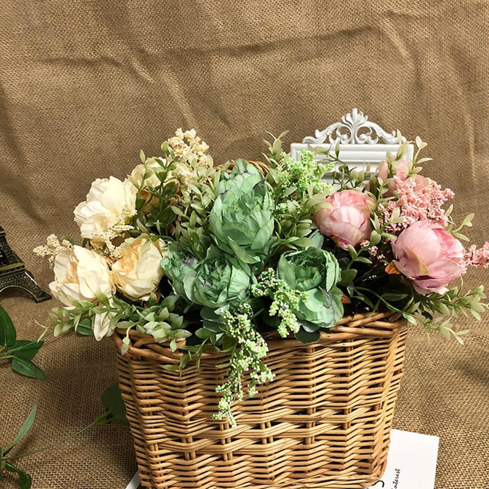 Amazon｜造花 インテリア 牡丹 枯れない 花 花束 観葉植物 フラワー