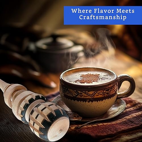 Miniatura 8 de Auténtico espumador de chocolate caliente artesanal Molinillo (tamaño de taza pequeña) - Batidor de madera hecho a mano para chocolate caliente