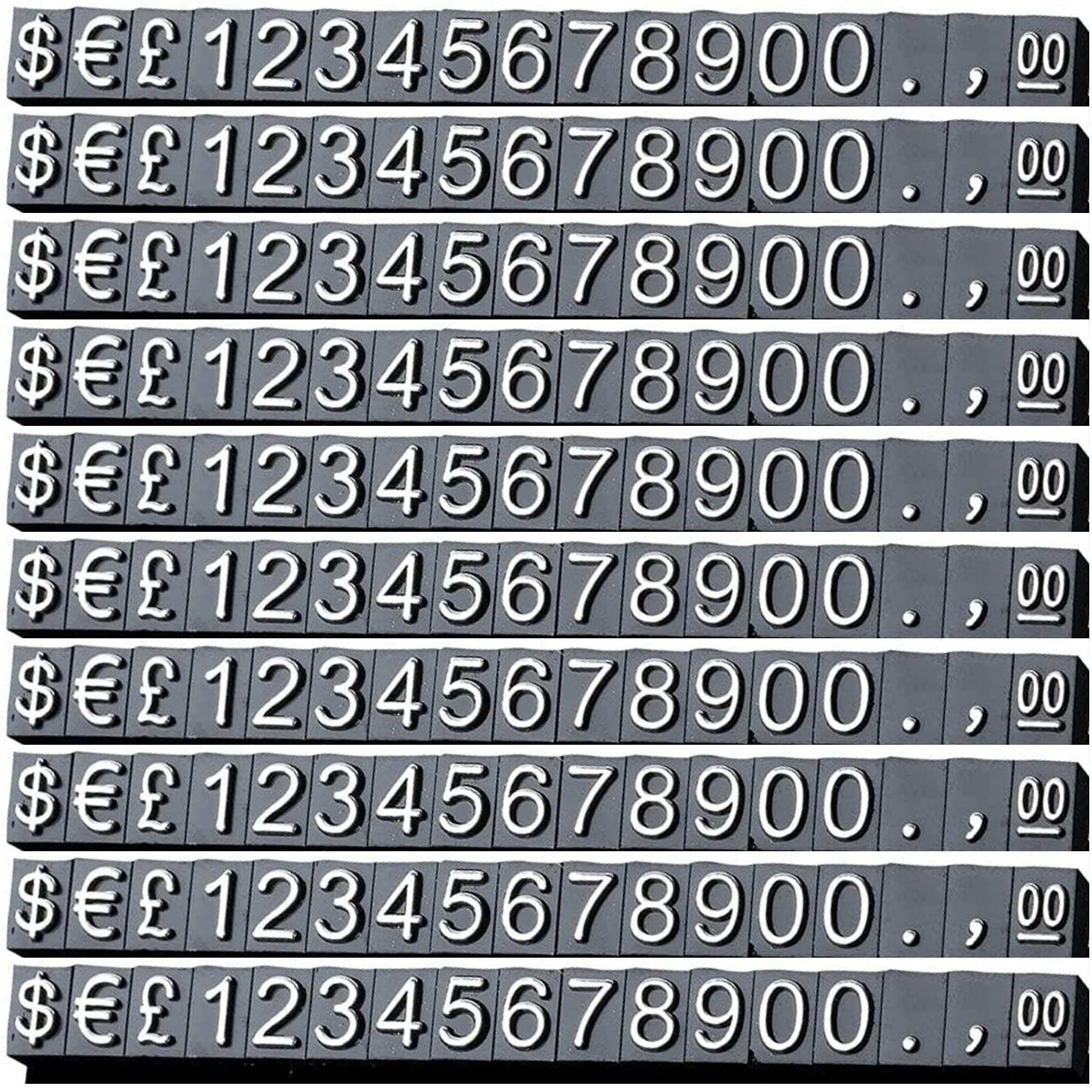 Étiquettes de prix Cubes d'affichage de prix Réglables Compteur de numéro Support Étiquette Prix de vente Blocs 170 Pièces pour Bijoux Anneau de surveillance Affichage Kit, Noir