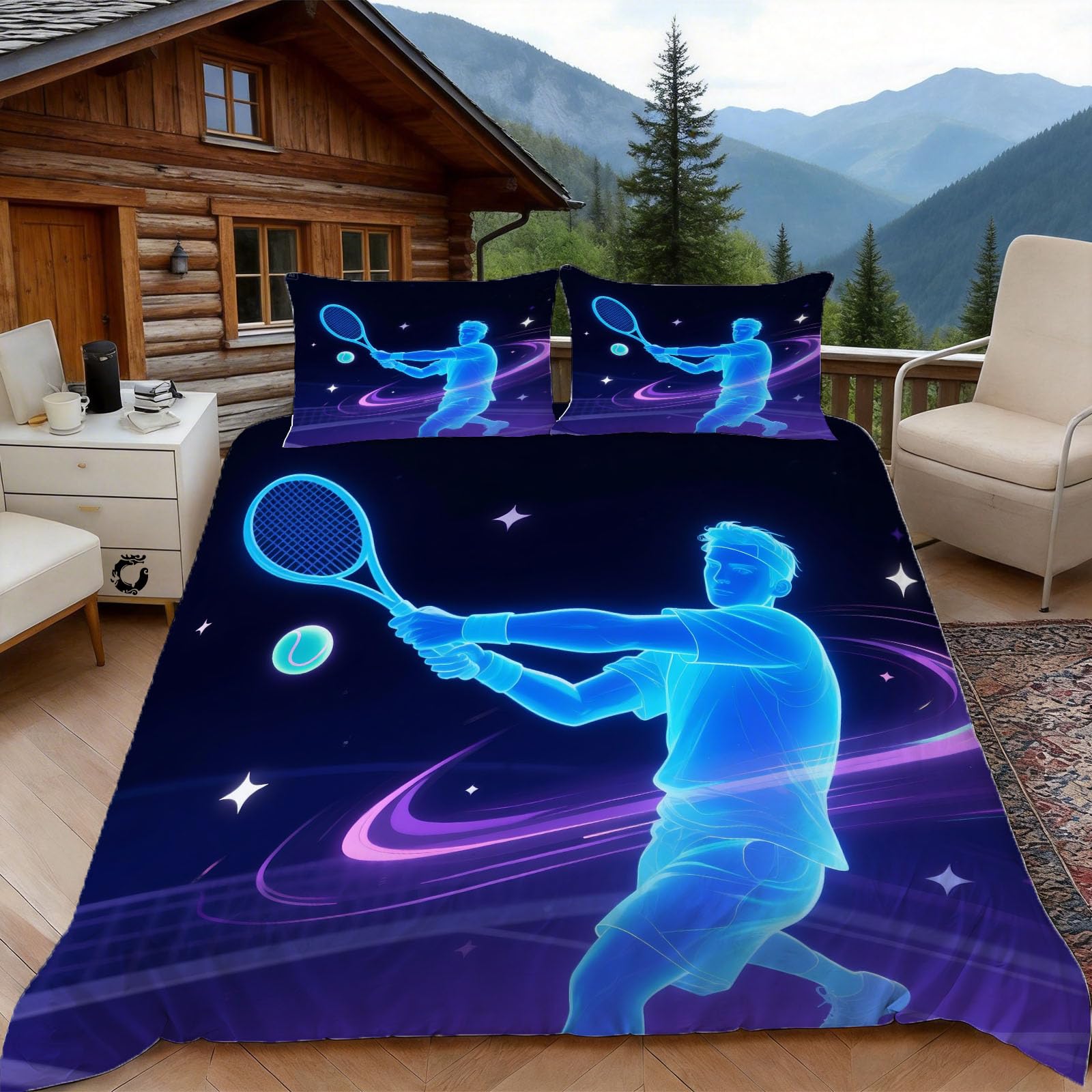 Parure de lit tennis 220x240 pour chambre d'ado dynamique