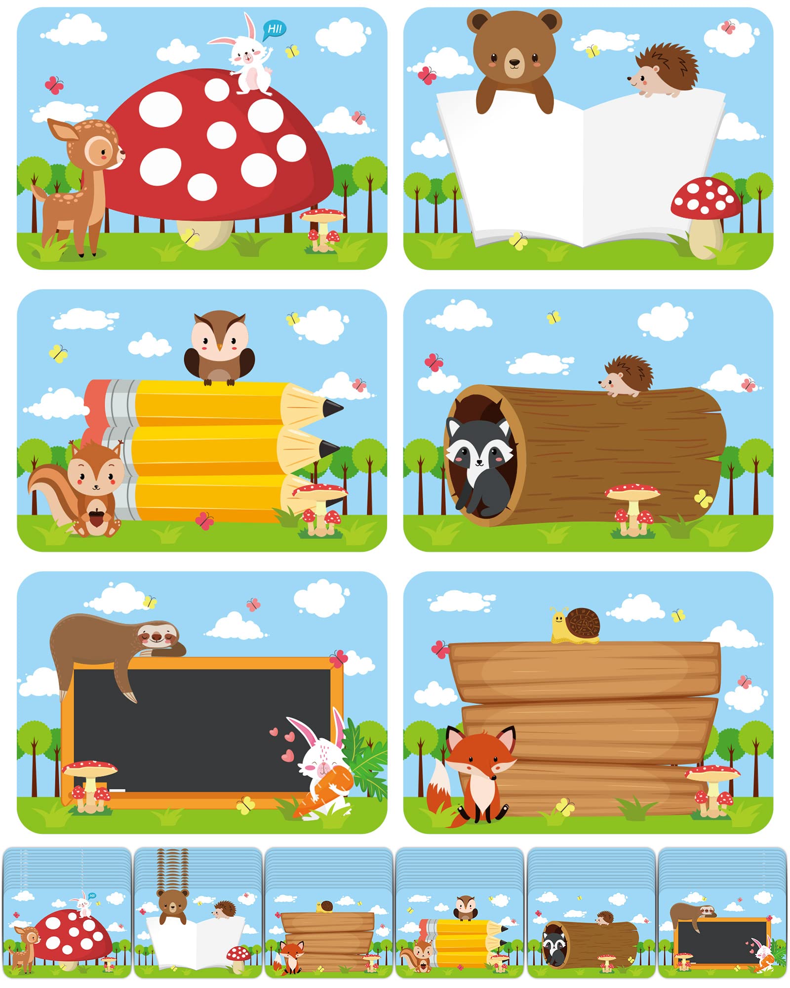 Buy 240 Pcs Woodland Friends Name Plate Woodland Friends Name Tags