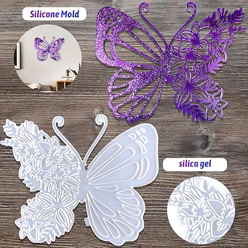 Miniatura 3 de Molde de silicona grande de mariposa, moldes de resina epoxi de animales y mariposas, decoración para colgar en la pared, para bricolaje, fundición