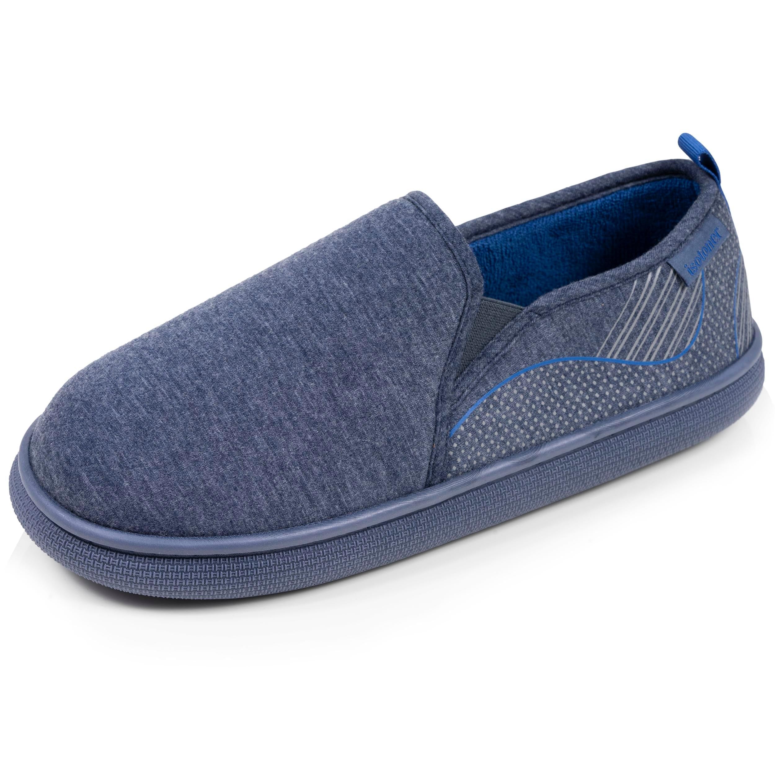 Isotoner Chaussons Charentaises homme en jersey marine chiné avec semelle BLOUP amortissante