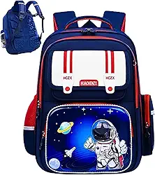 Mochila Escolar Ortopedica Infantil Astronauta Impermeavel Espaçosa Menino Ótimo Acabamento Costura Reforçada Alta Durabilidade Proteção Lombar
