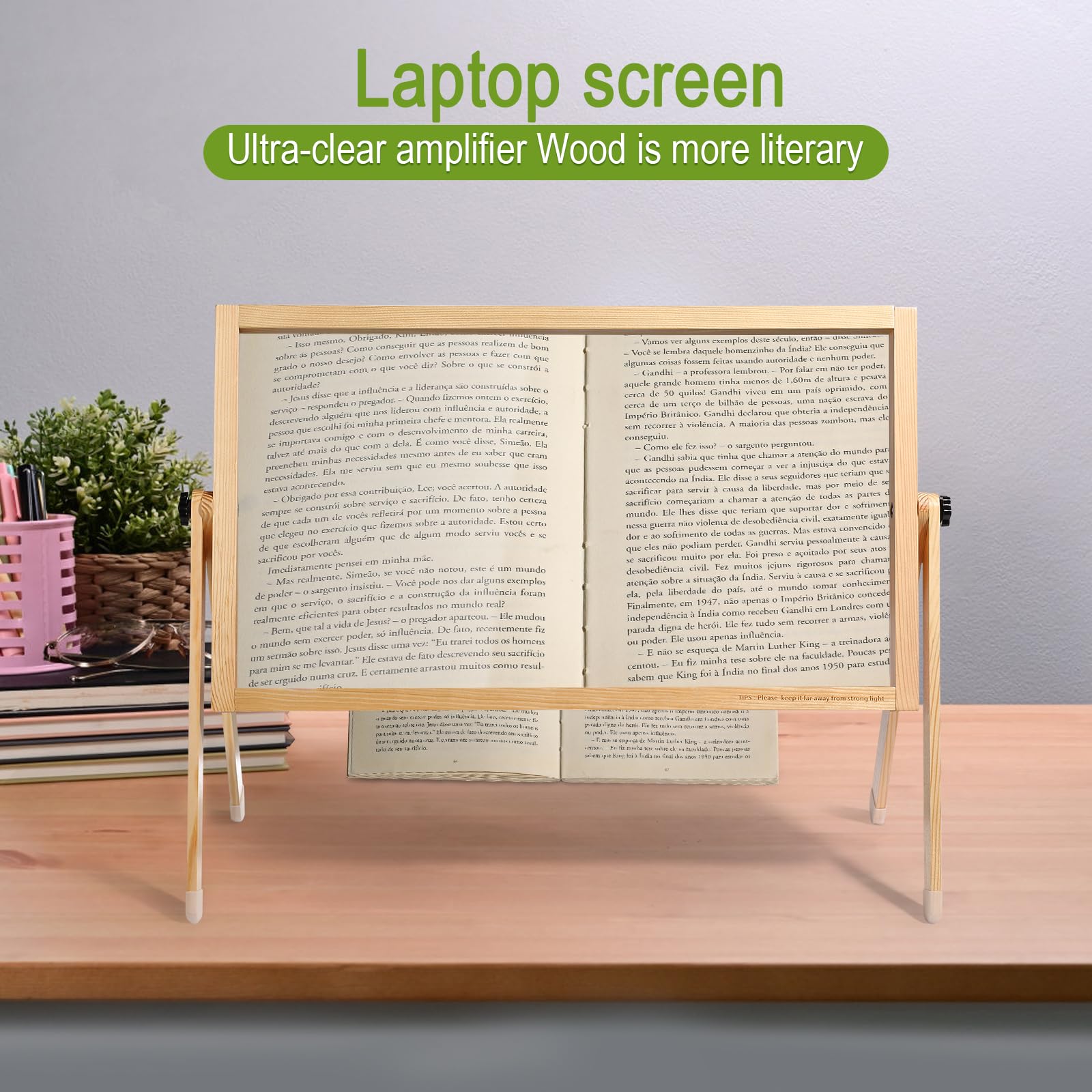 Bildschirmlupe für Laptop Groß Leselupe mit Klappbarer Ständer für Senioren Lesen Zeitungen Bücher Handy Bildschirm Vergrößerung (Natürlich)