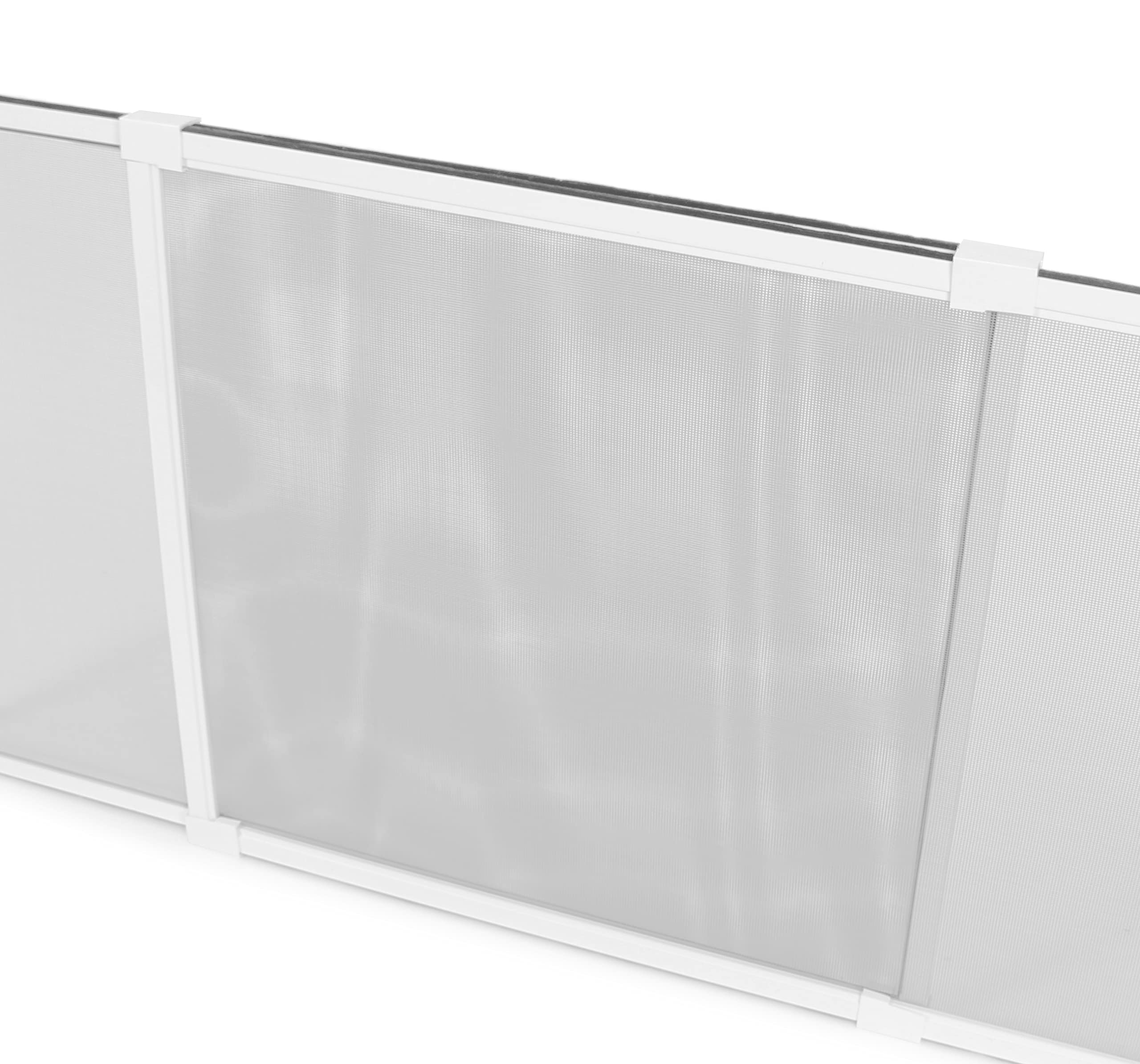 Cadre Moustiquaire Extensible pour Volet Roulant – Sans Perçage ni Recoupe – Ajustable de 750mm à 1400mm – Toile en Fibre de Verre Haute Résistance – Installation Facile – Couleur Cadre Blanc | Sans Perçage ni Recoupe - Ajustable de 750mm à 1400mm - A ass