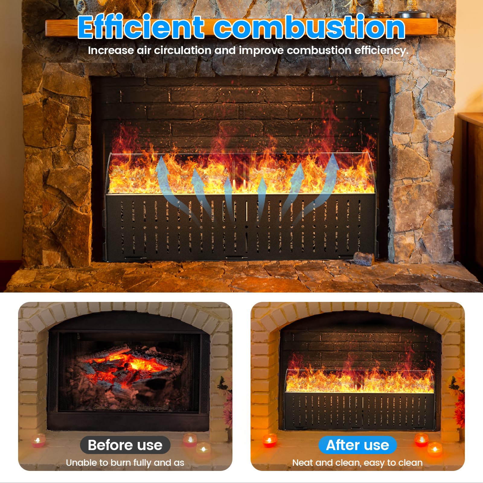 Xtsuen Pelletkorb Für Kaminofen 48x20x17cm - Brennkorb Für Holzpellets 5kg Fassung