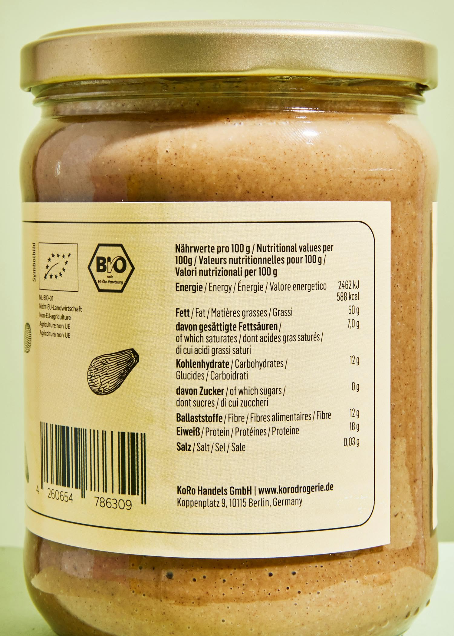 KoRo - Tahina scura bio 6 x 500 g - 100% semi di sesamo non decorticati - Ideale per hummus e salse - Extra cremosa - Senza additivi