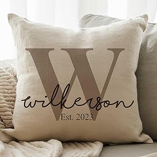 MRC Wood Products 16x16 Personalized Monogram Throw Pillow Cushion Cover...