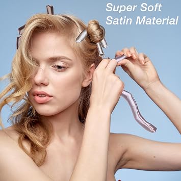 Expressions 6pc Satin Curling Rods - Super Soft Hair Accessories for Women - Flexible Curlers for Everyday Styling, Natural Waves & Spiral Curls