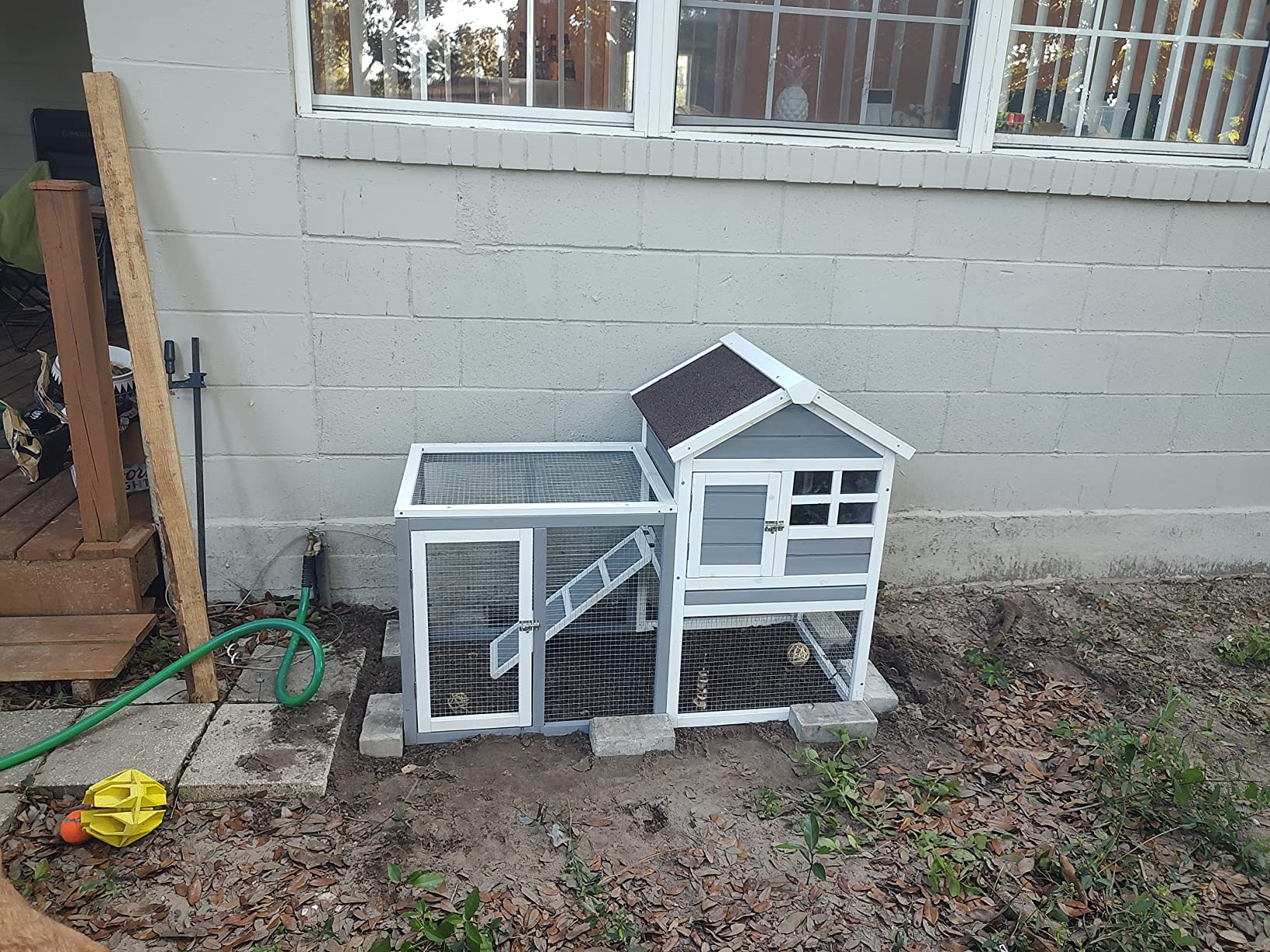 23/mo Finance Tangkula Rabbit Hutch, Indoor Outdoor Bunny Cage with Run, Wooden Rabbit Cage