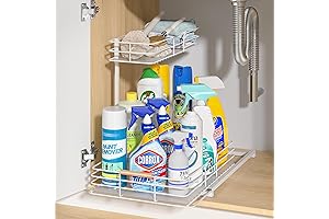 LAMU Under Sink Pull Out Organizers and Storage for Kitchen and Bathroom,...