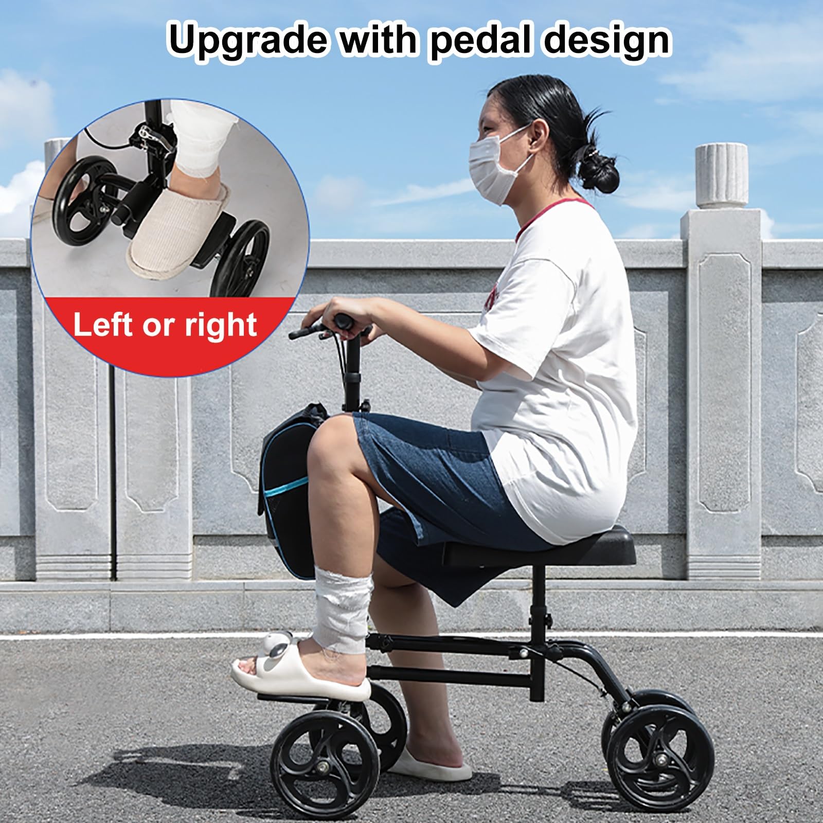 Knee Rover 膝用歩行器(ニースクーター) ブラック Amazon.co.jp: 折りたたみ式ニースクーター、ニーウォーカー
