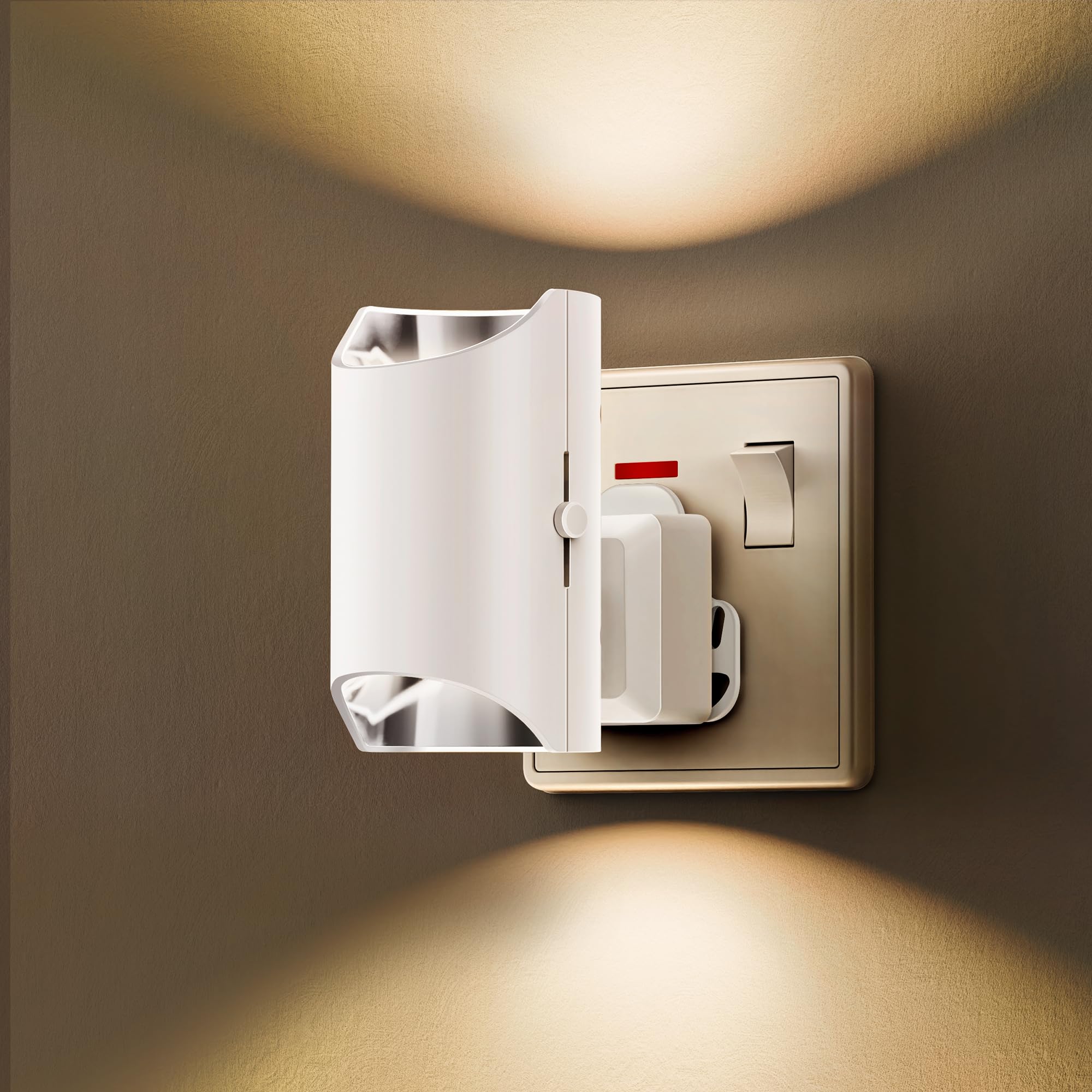 LOHAS-LED Night Light Plug in Wall, Modern Night Light with Dusk to Dawn Sensor, 0-100LM, 3000K Warm White