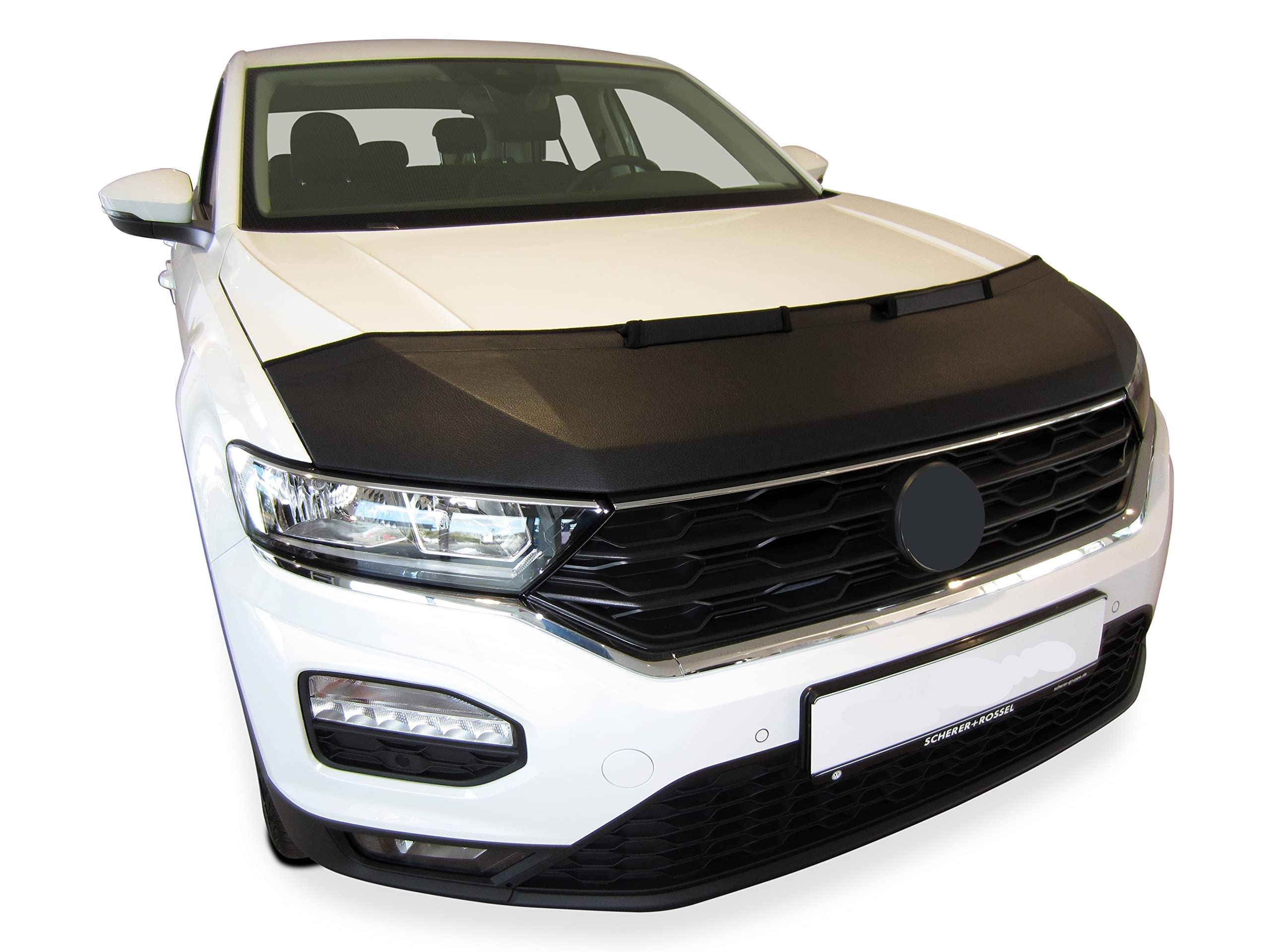 AB3-00434 Carbon Fiber Look Hood Bra Compatible with VW Volkswagen T-Cross Since 2018 Front End Nose Mask Bonnet Bra