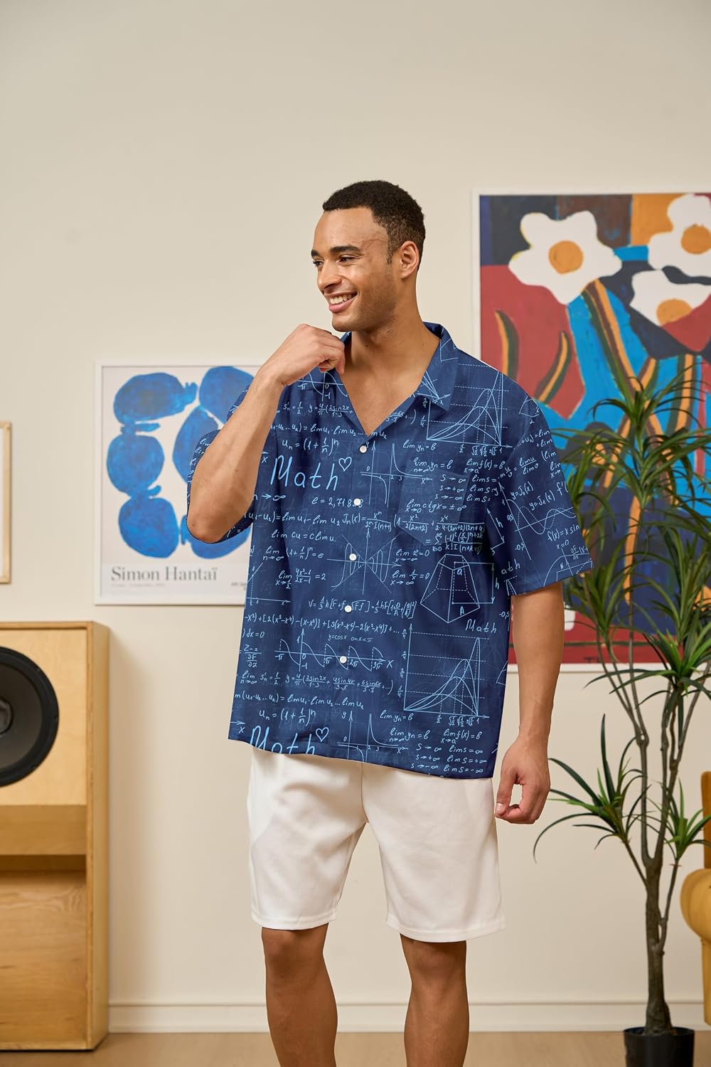 Geek Nerdy Funny Shirts for Men-Men's Novelty Printed Button Up Shirt Binary Code Shirt