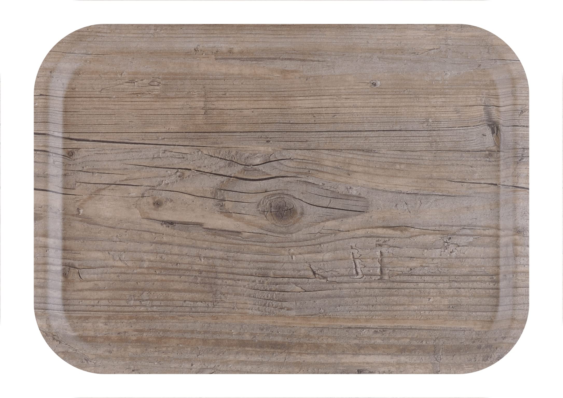Puro Fast Food Style Serving Tray 37.5 x 26.5 cm Wood Effect Sof Touch Finish Sustainable Materials (Vintage)