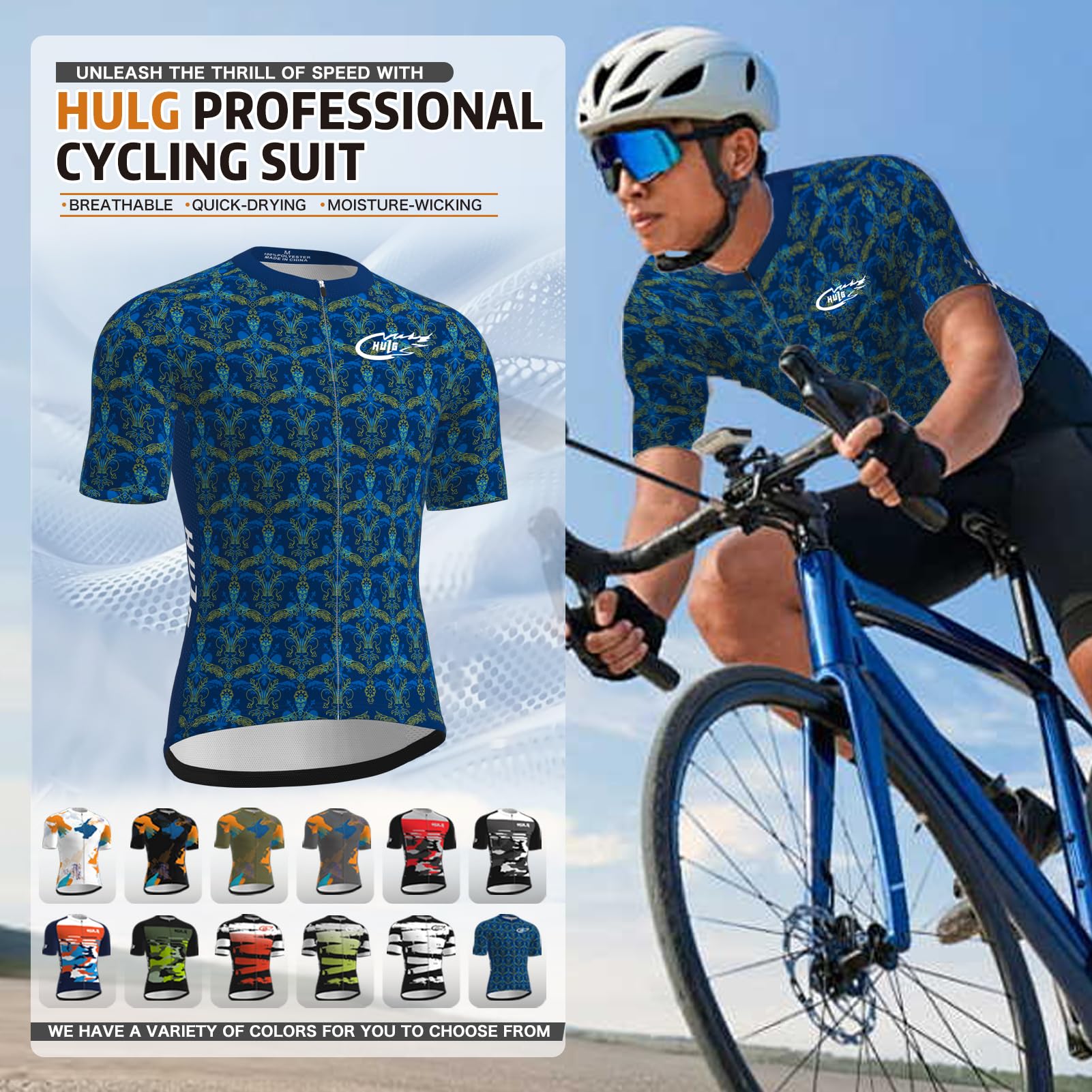 Maillot Ciclismo Hombre - Top Ciclismo Verano Manga Corta,Maillot Ciclismo Montaña MTB Transpirable Secado Rápido,Mono Profesional Ciclismo Carretera y Montaña