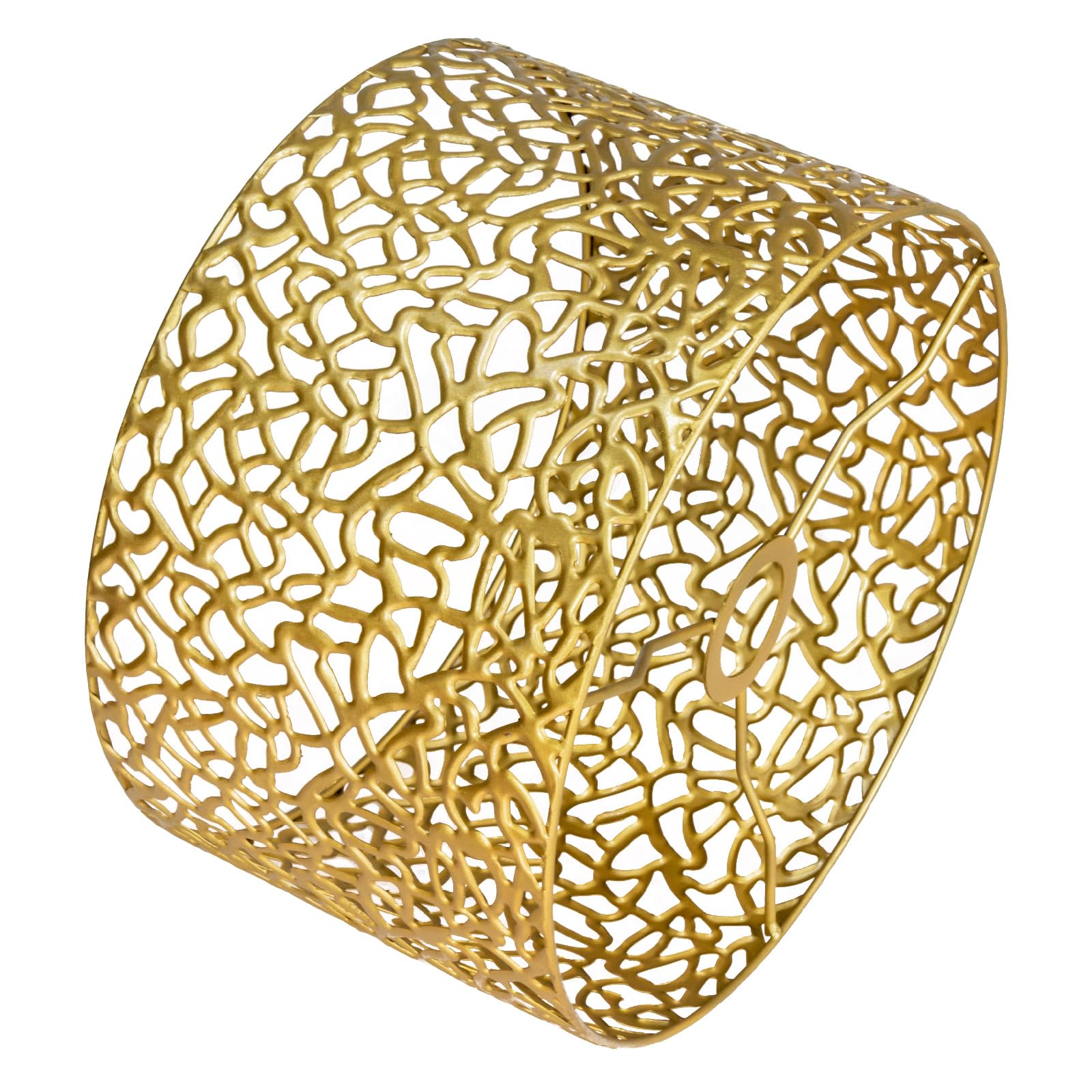 Moderno paralume rotondo in metallo, stile retrò dorato, intagliato, per lampada da terra, lampada a sospensione, lampada da tavolo