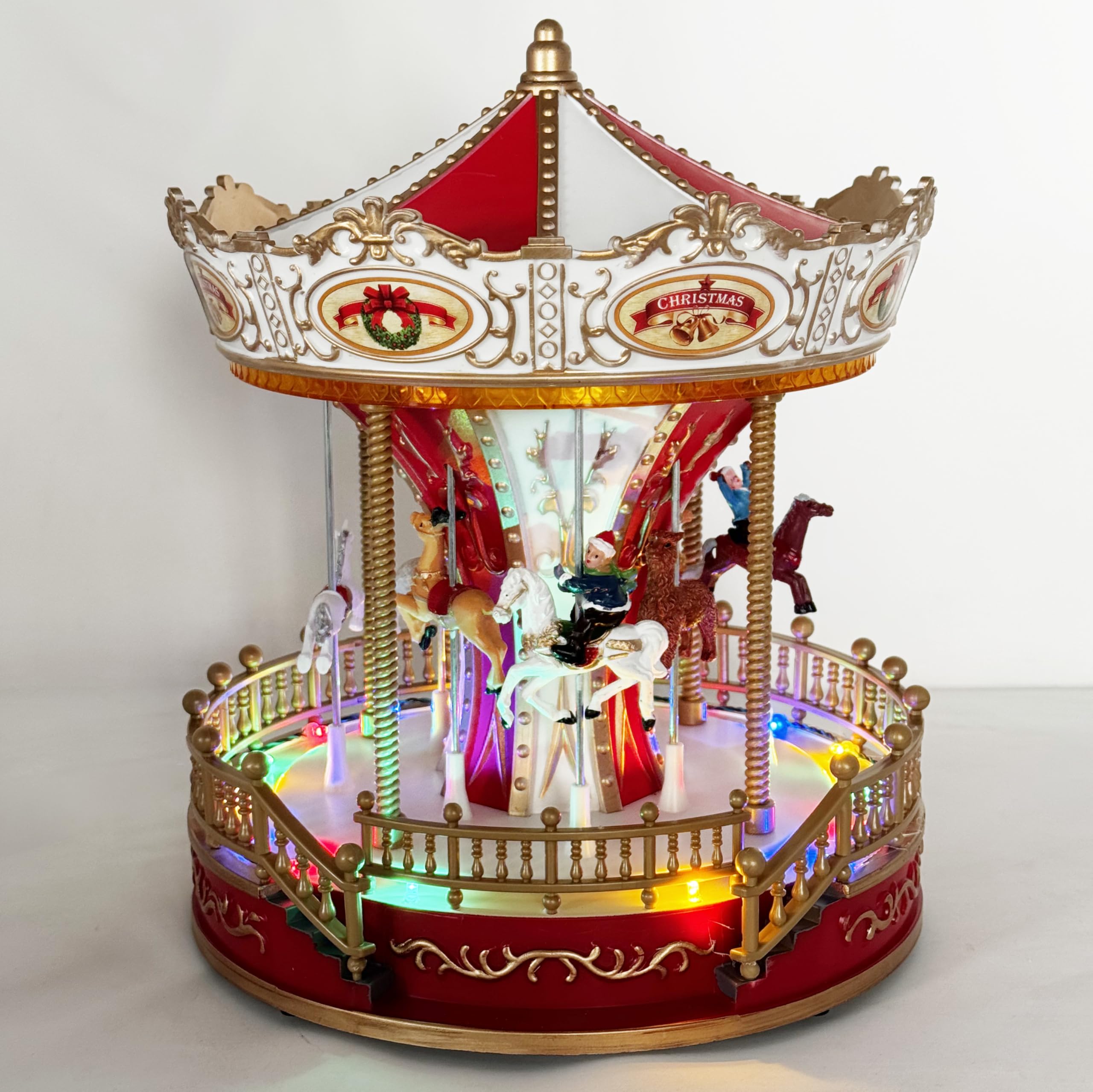 Amazon.com: allgala Christmas Carousel Crafted Polyresin Like