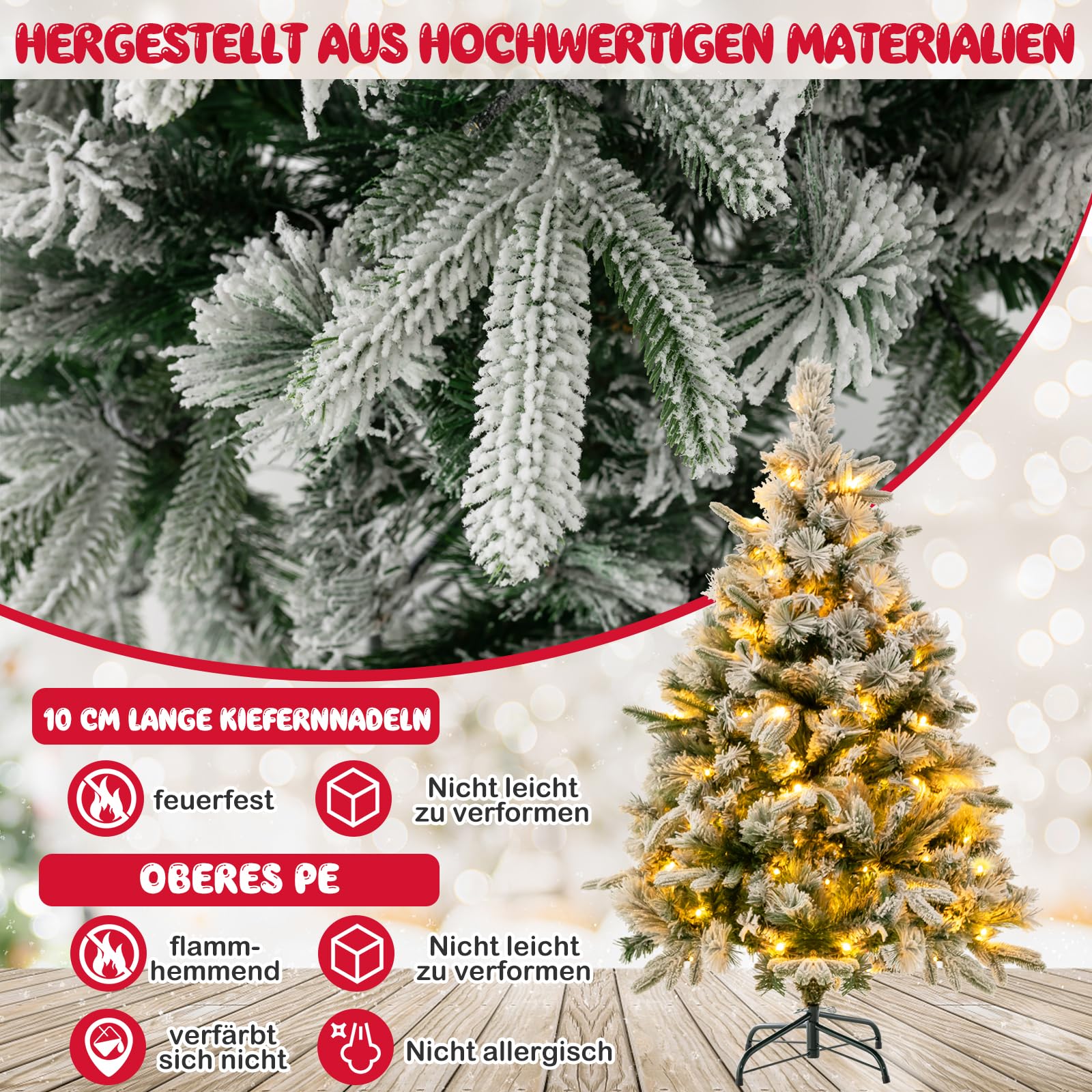 360 cm Kunstkerstboom Articulé Voorverlicht Snelvoedingsconnector met 2536 PVC Takken 1030 LED Lichten