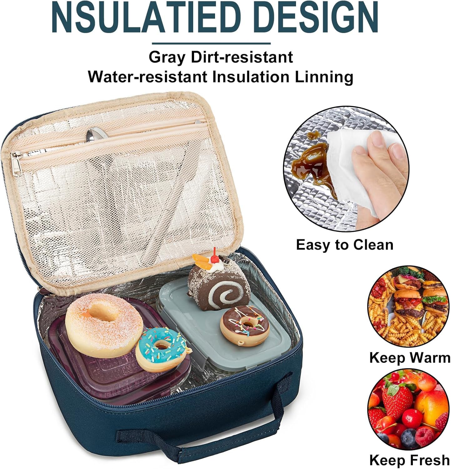 Scatola Confezione Borsa Pranzo Isolata Ragazzi Ragazze - Foto 6