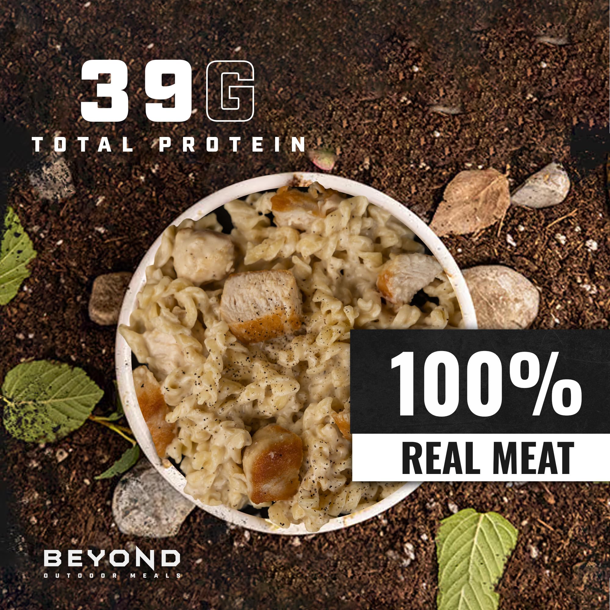 Beyond Outdoor Meals Chicken Alfredo | Freeze Dried Camping & Backpacking Food | High Protein Meals | Just Add Water