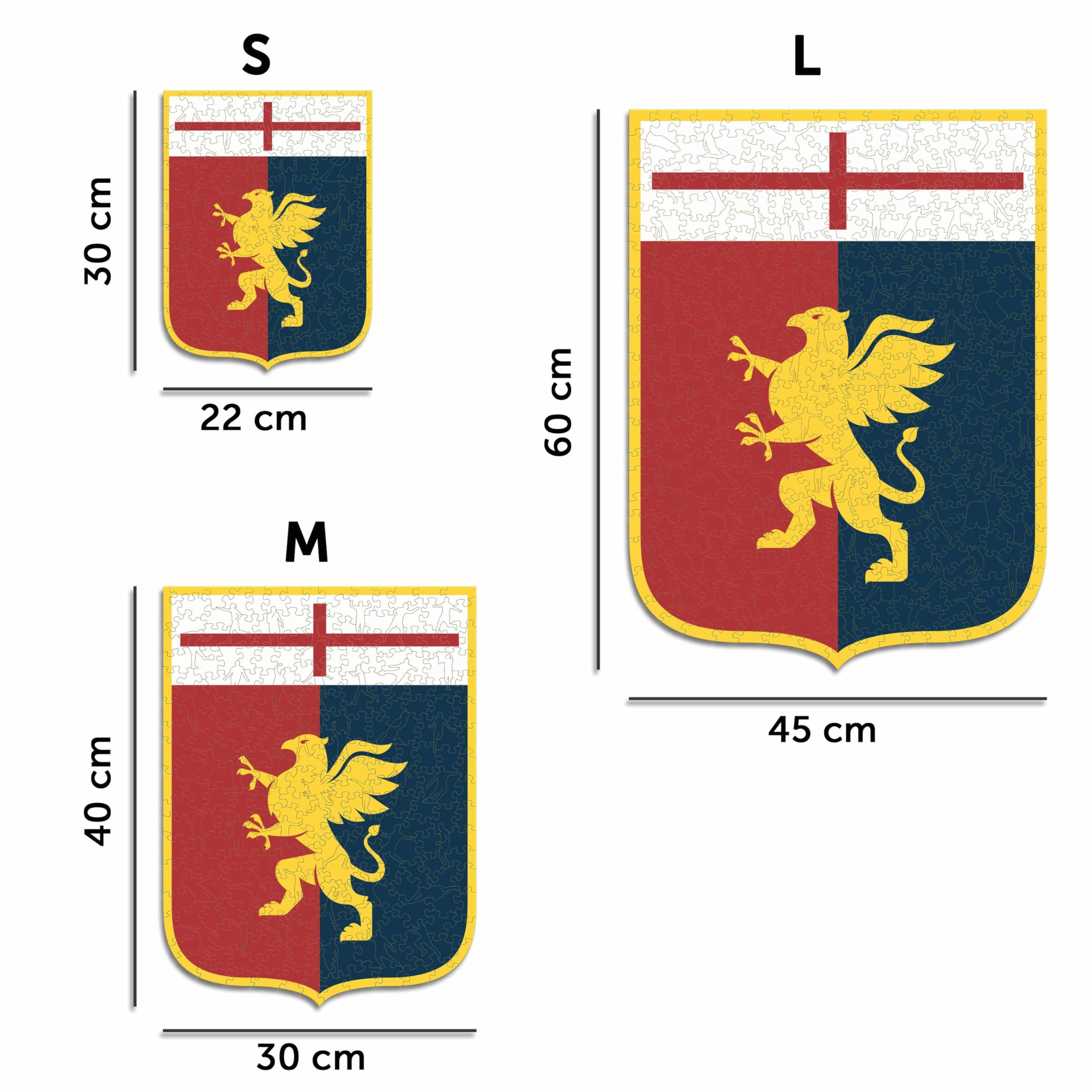 Iconic Puzzles -Drewniane puzzle, kolor logo, L, 500 sztuk, Genoa-L
