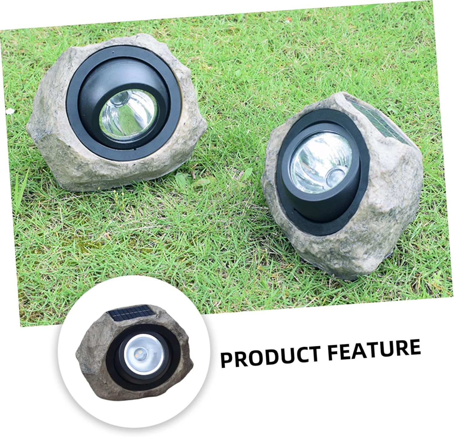 Solar Decorative Spotlight Simulation Stone Lamp Outdoor Lawn Yard Lamp Polysilicon Solar Panels 2 Gear Light