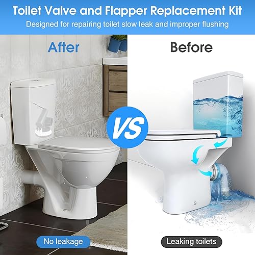 Miniatura 4 de Enhon Conjunto de válvula de descarga de inodoro compatible con el estándar americano 047107-0070A3161-Series Kit de reemplazo de aleta de válvula