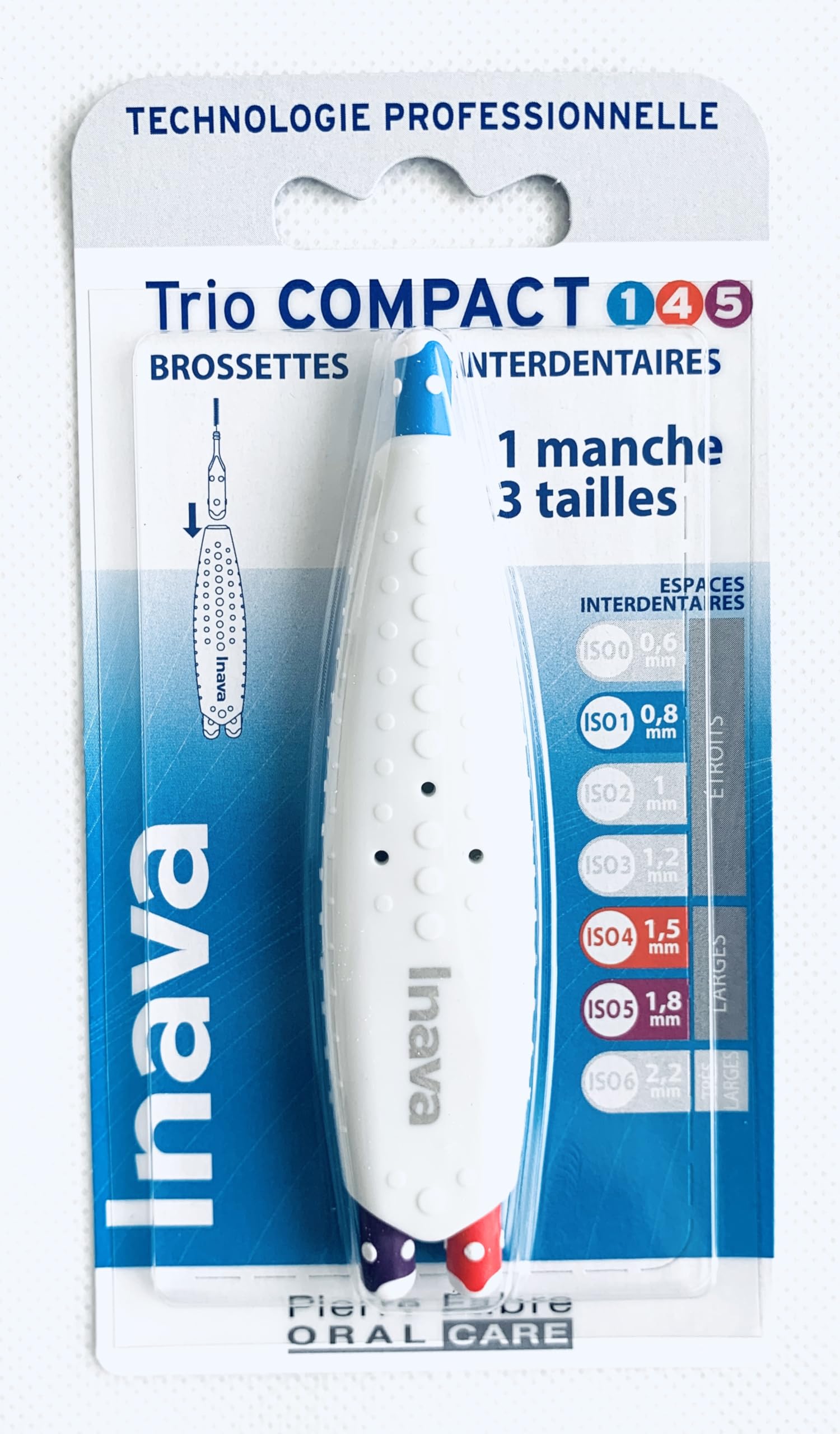 Inava Brossettes Interdentaires Trio Compact (1.4.5) 0.8mm - 1,​5mm- 1,​8mm