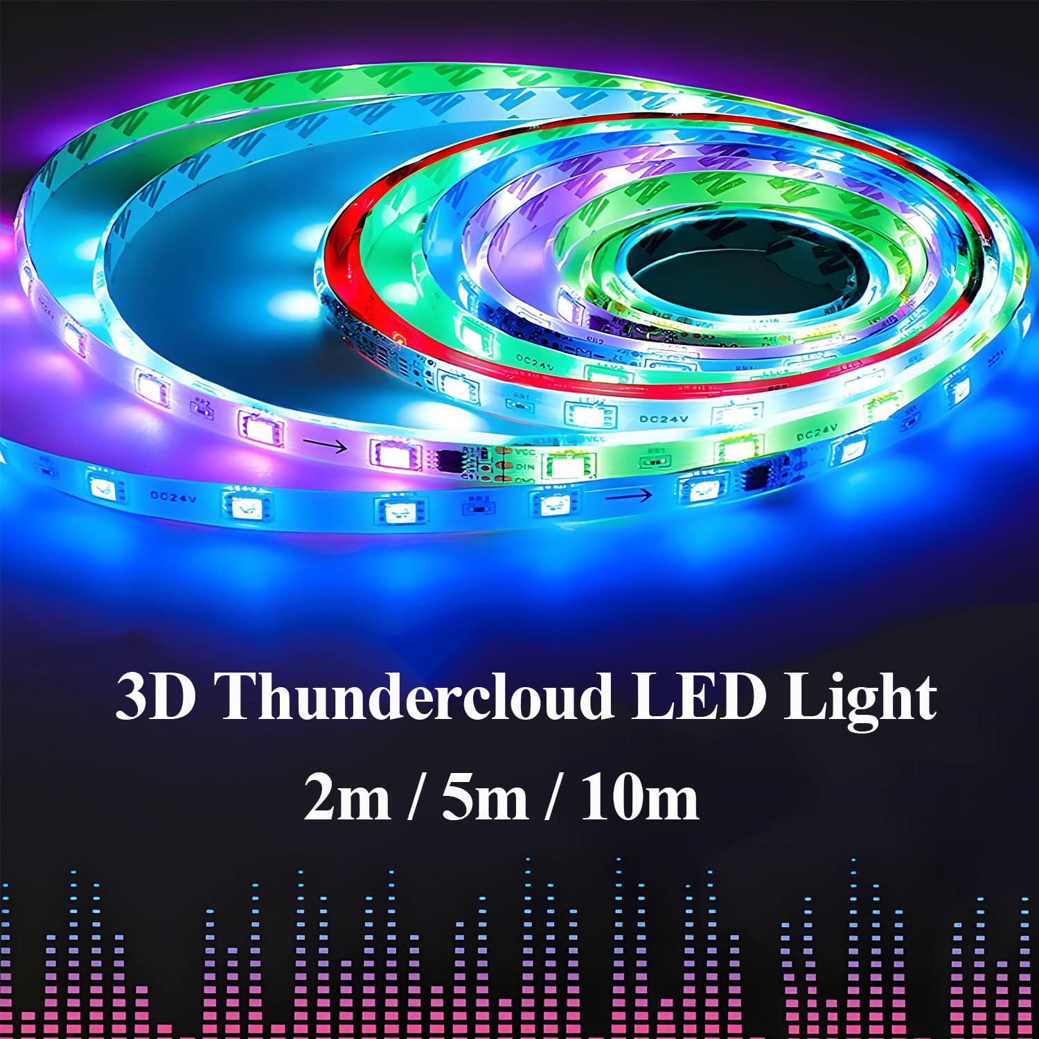 Chmura LED 3D z synchronizacją muzyki, efekt błyskawicy do pokoju gier, klubu, baru i dekoracji na imprezę DJ-ską