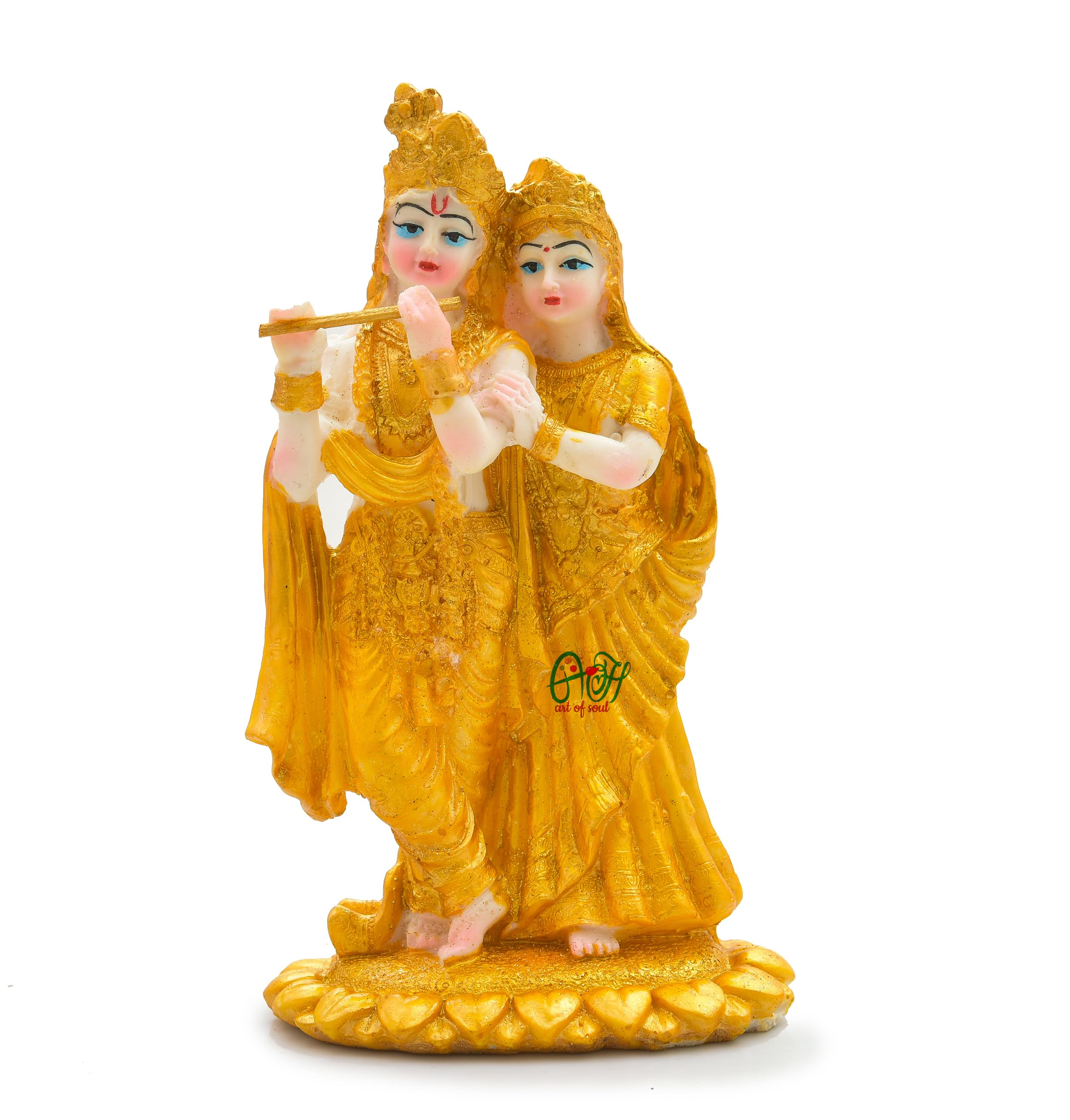 Archna Handicraft Polyresin Gold Printed Radha Krishna Idol Statue Showpiece Decorative Items for Home Decor Living Room Pooja Decoration,Gifts for Family and Friends(7.5x4)(190 Grms.) - Image 5 thumbnail