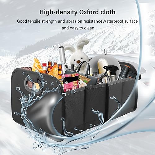 Miniatura 3 de Organizador de maletero de gran capacidad para automóvil, organizador plegable de múltiples compartimentos para guardar herramientas, juguetes,