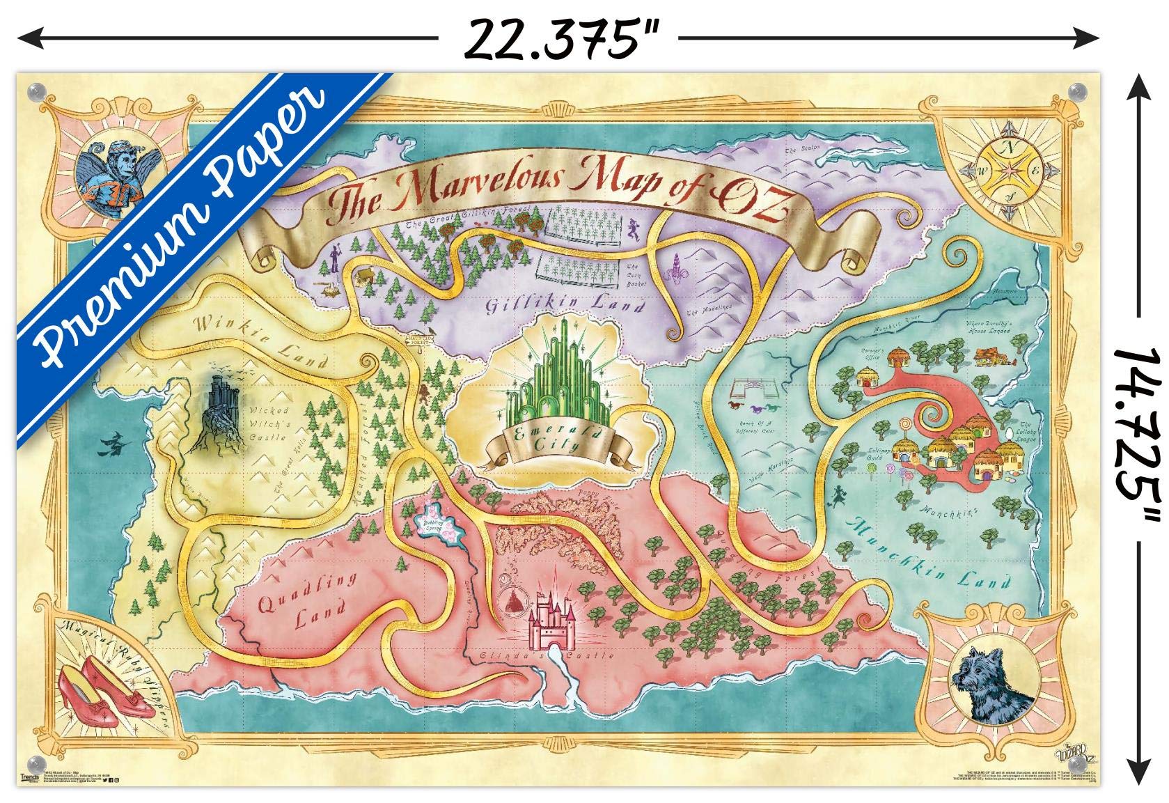 Amazon.com: Trends International - The Wizard Of Oz Map Wall